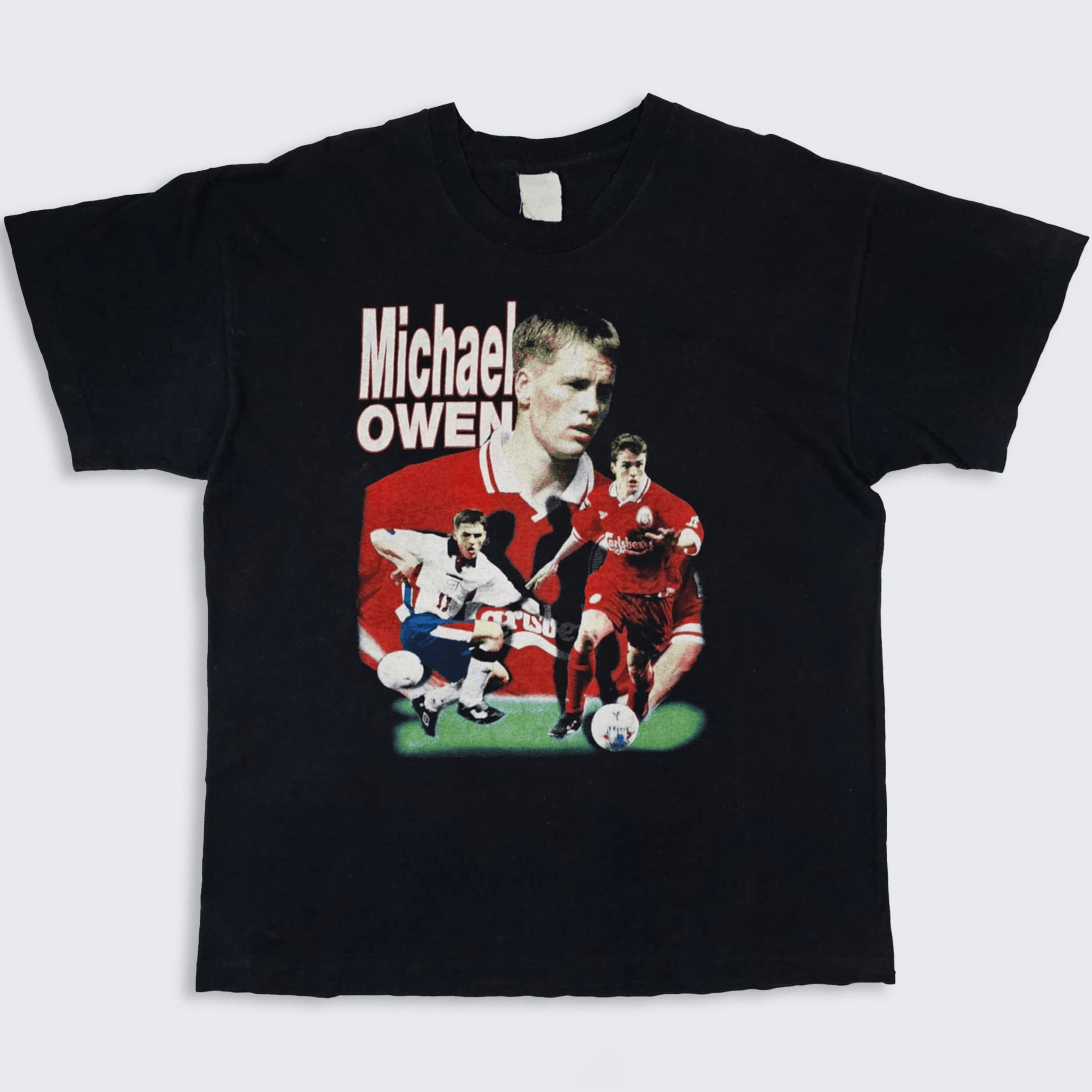 Liverpool England 90s Michael Owen Rap Soccer T-Shirt