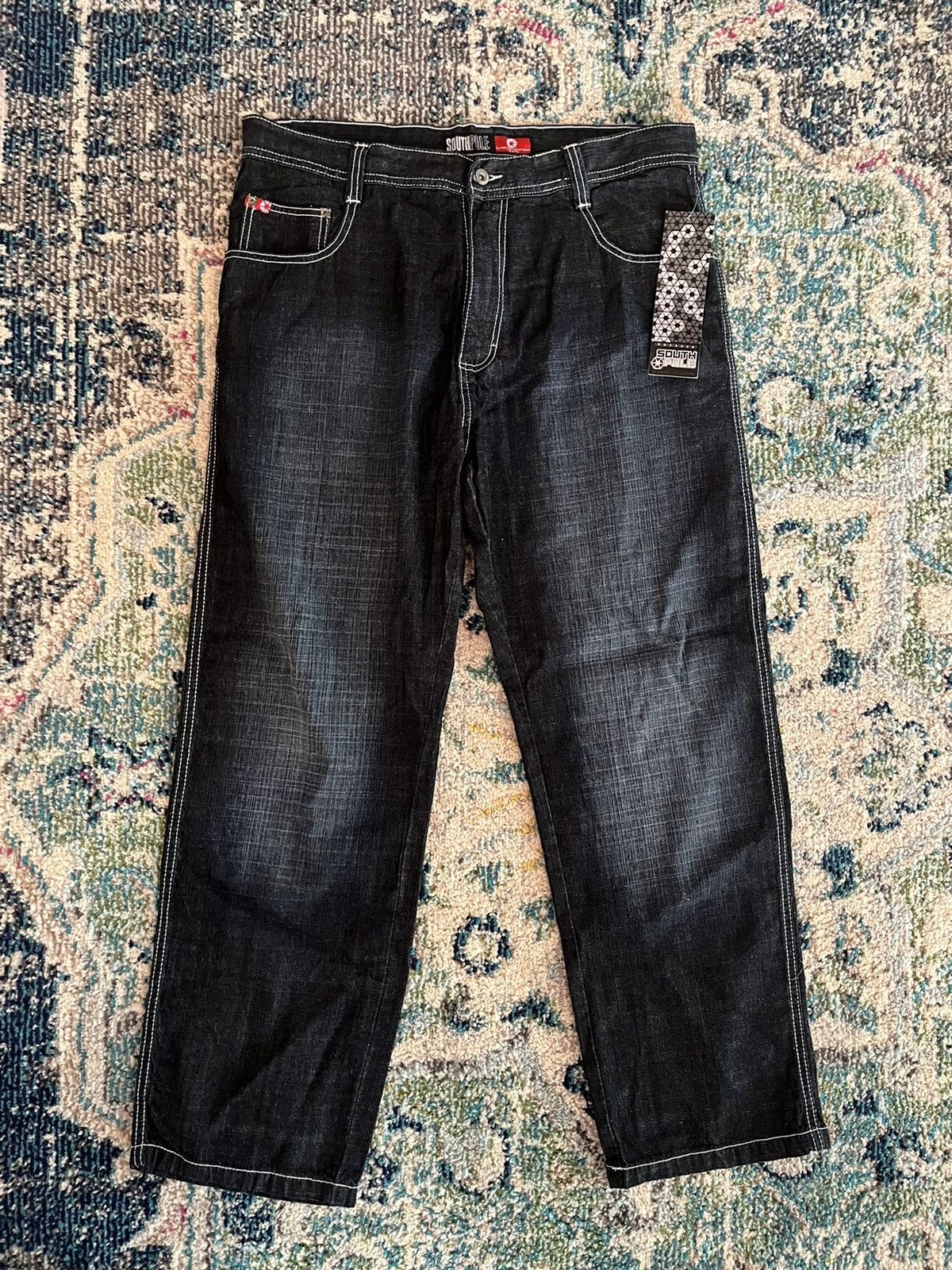 image of Jnco x Southpole Deadstock 90's Wide Leg Baggy Southpole Jeans in Denim, Men's (Size 36)