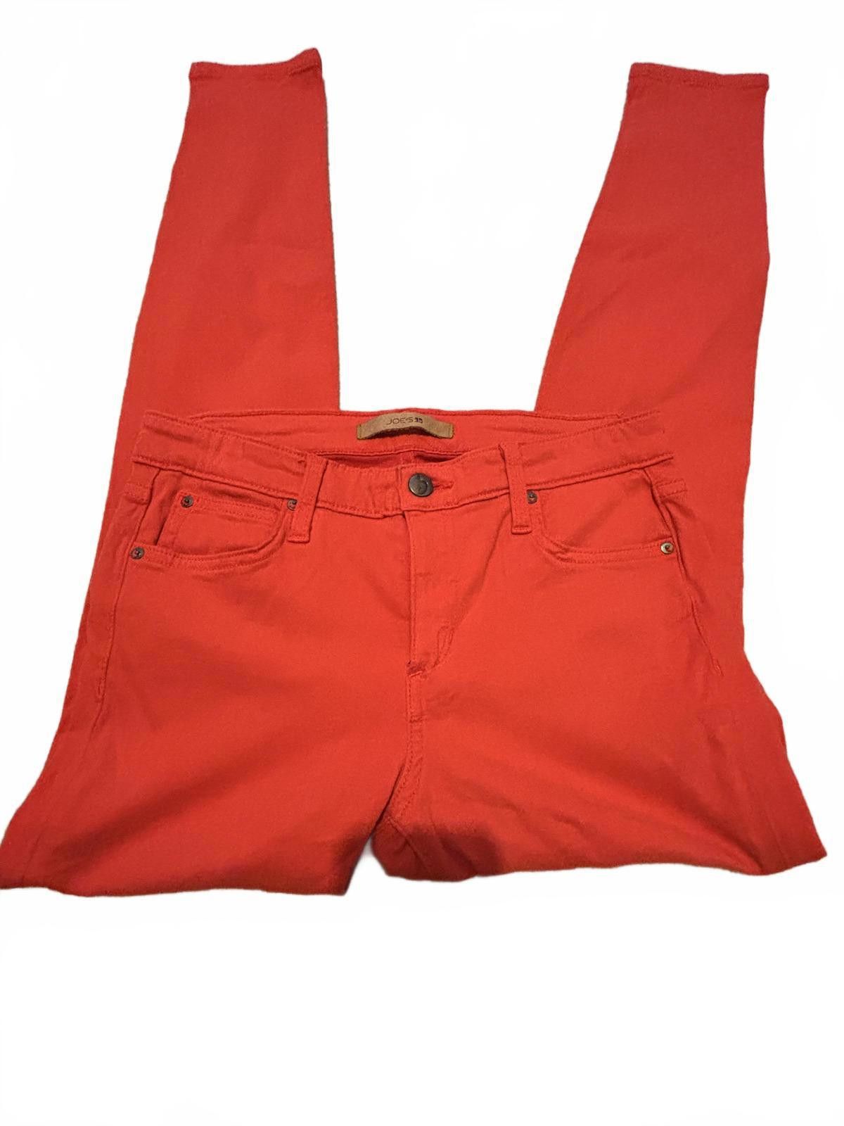 Designer Joe's Jeans Bright Red Denim Skinny Jeans size 27 Size 27" / US 4 / IT 40 - 7 Thumbnail