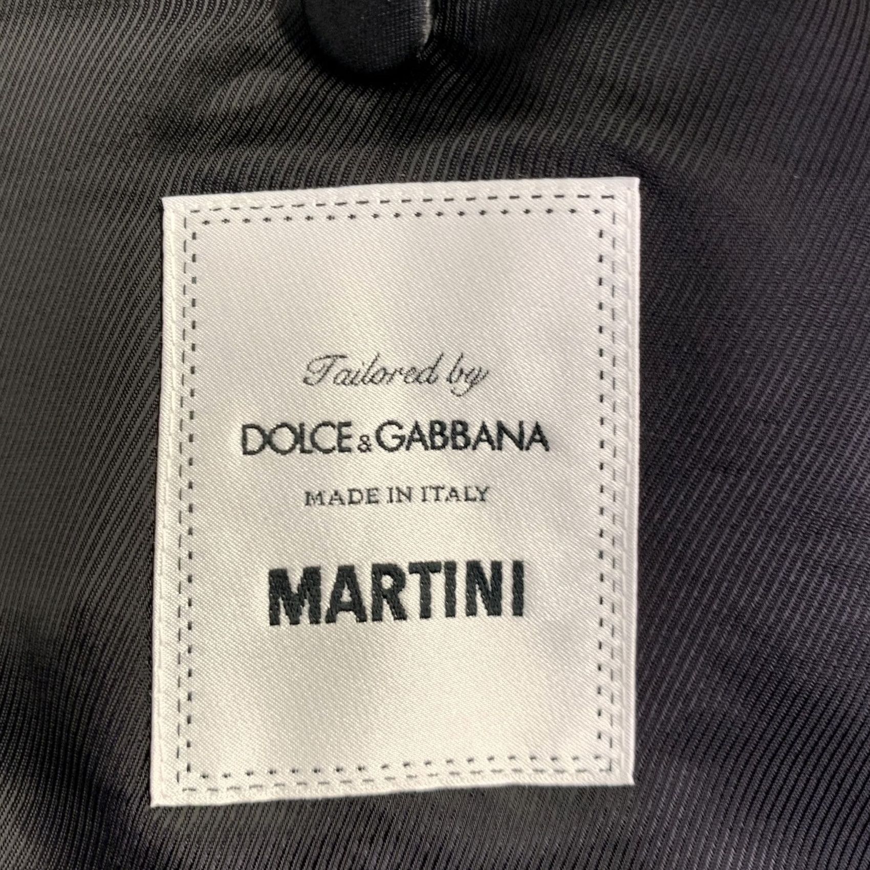 Dolce & Gabbana DOLCE & GABBANA Tuxedo Black Virgin Wool Silk Blend Peak Lapel Size 48 Size 48R - 7 Thumbnail