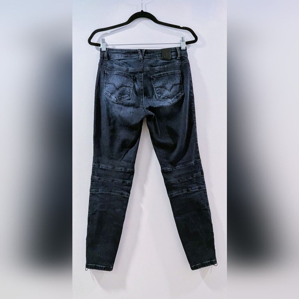 Versace Jeans Couture Versace Jeans Collection Dark Blue Skinny Moto Jeans Size 26" / US 2 / IT 38 - 3 Thumbnail