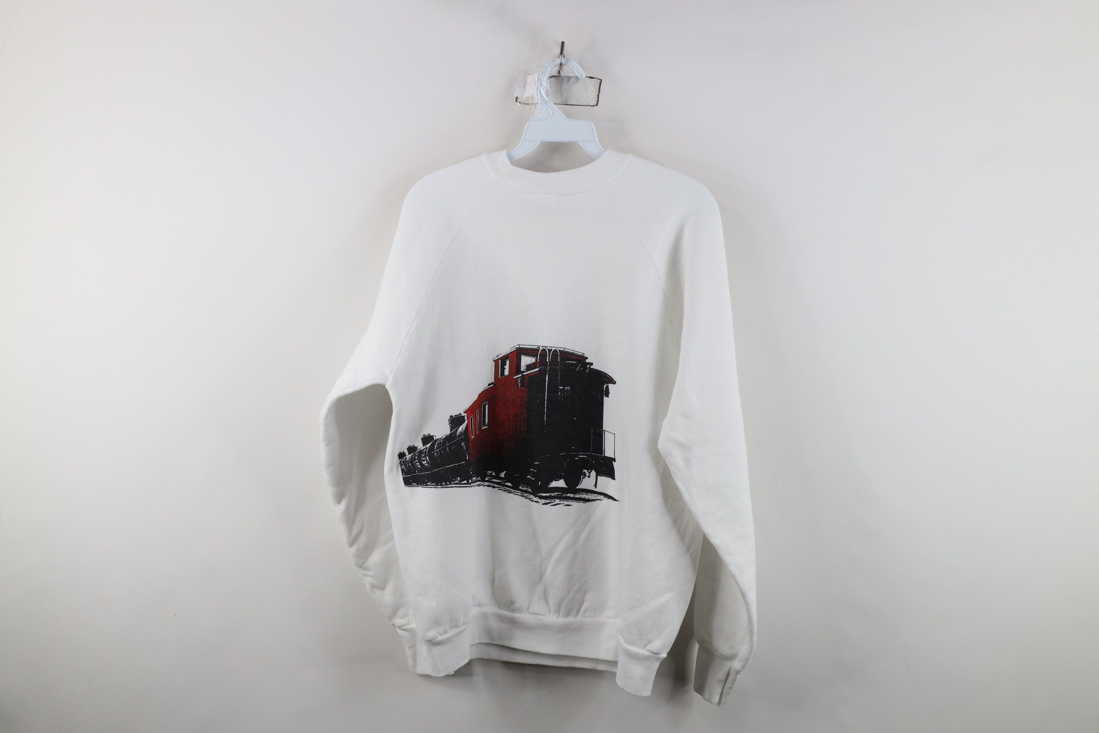 Vintage Vintage 90s Locomotive Train Crewneck Sweatshirt White USA Size US M / EU 48-50 / 2 - 11 Thumbnail