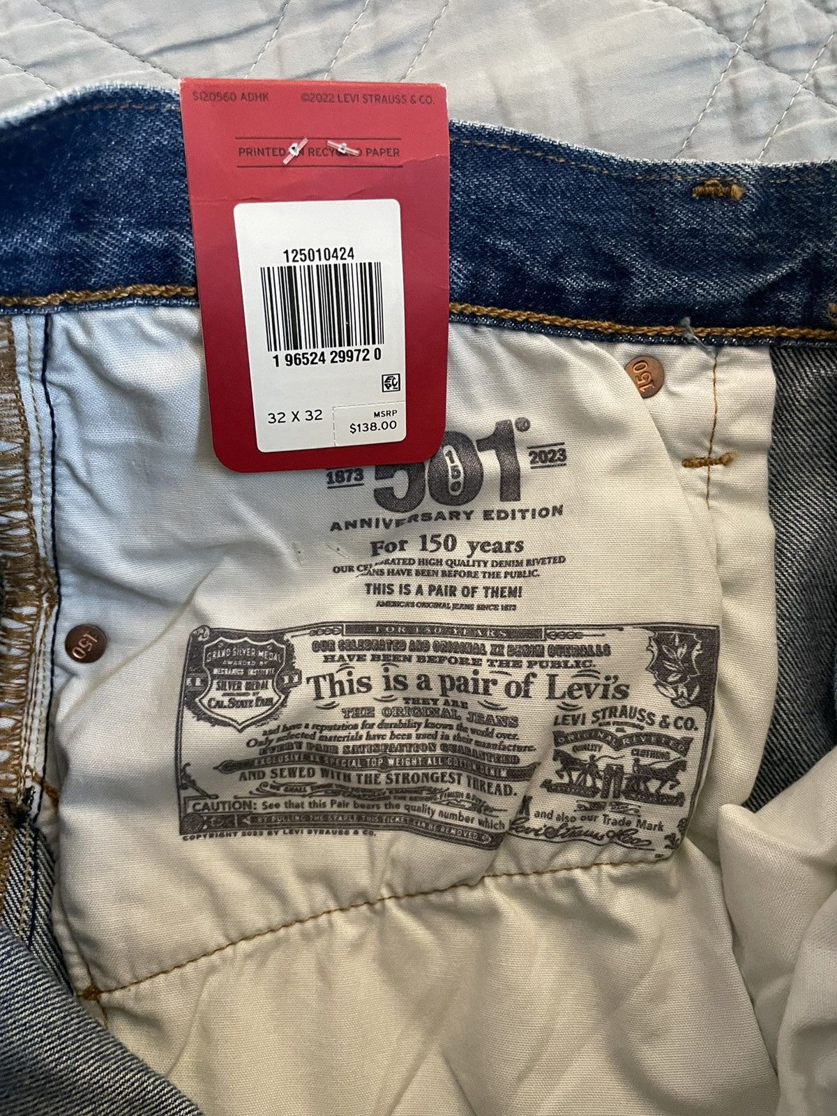 Levi's Limited-edition Levi’s ® 501 ® ORIGINAL Selvedge Jeans Size US 32 / EU 48 - 7 Thumbnail