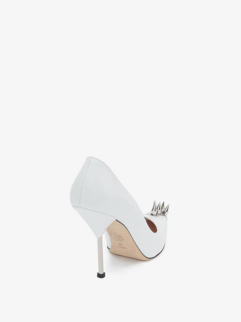 Alexander McQueen o1w1db10925 Punk Stud Pump in White/Silver Size US 7.5 / IT 37.5 - 4 Thumbnail