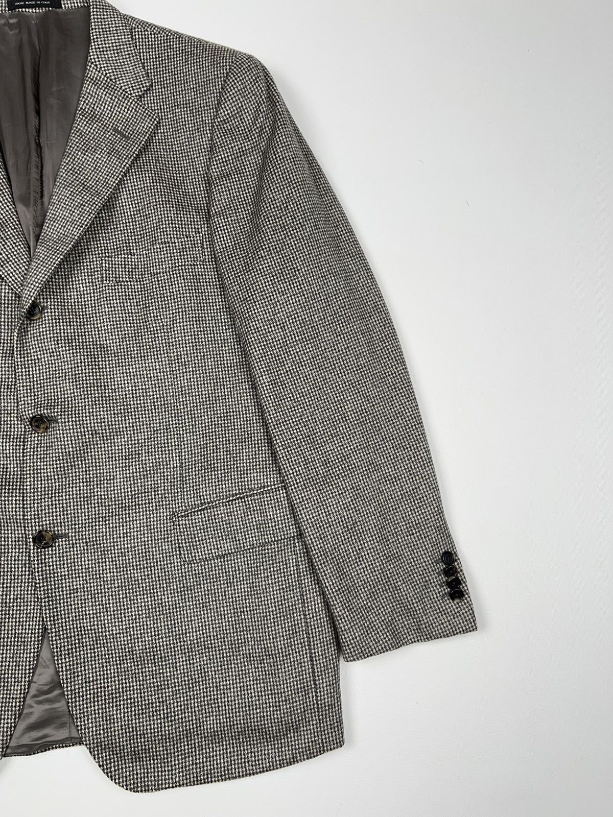 Caruso Raffaele Caruso Cashmere Blazer Jacket houndstooth Gray Size 44R - 4 Thumbnail