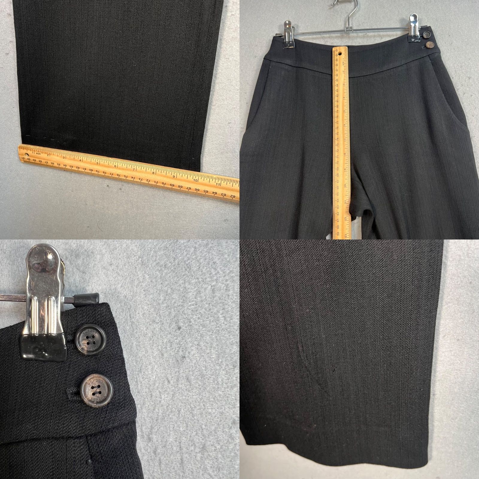Escada VINTAGE ESCADA Pants Wide-Leg Wool Blend Adult Women 32 Black Wool Dress Pants 30 In Inseam Womens Size 24" / US 00 / IT 34 - 8 Thumbnail