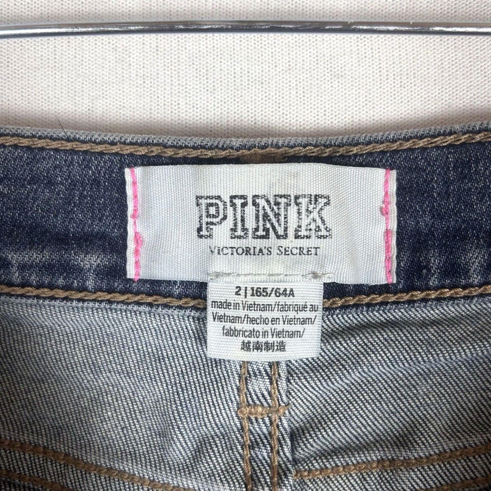 Vintage Victoria's Secret PINK Women's Jeans Shorts Size 2 Distressed Denim Cut-Off Blue Size 26" / US 2 / IT 38 - 3 Thumbnail