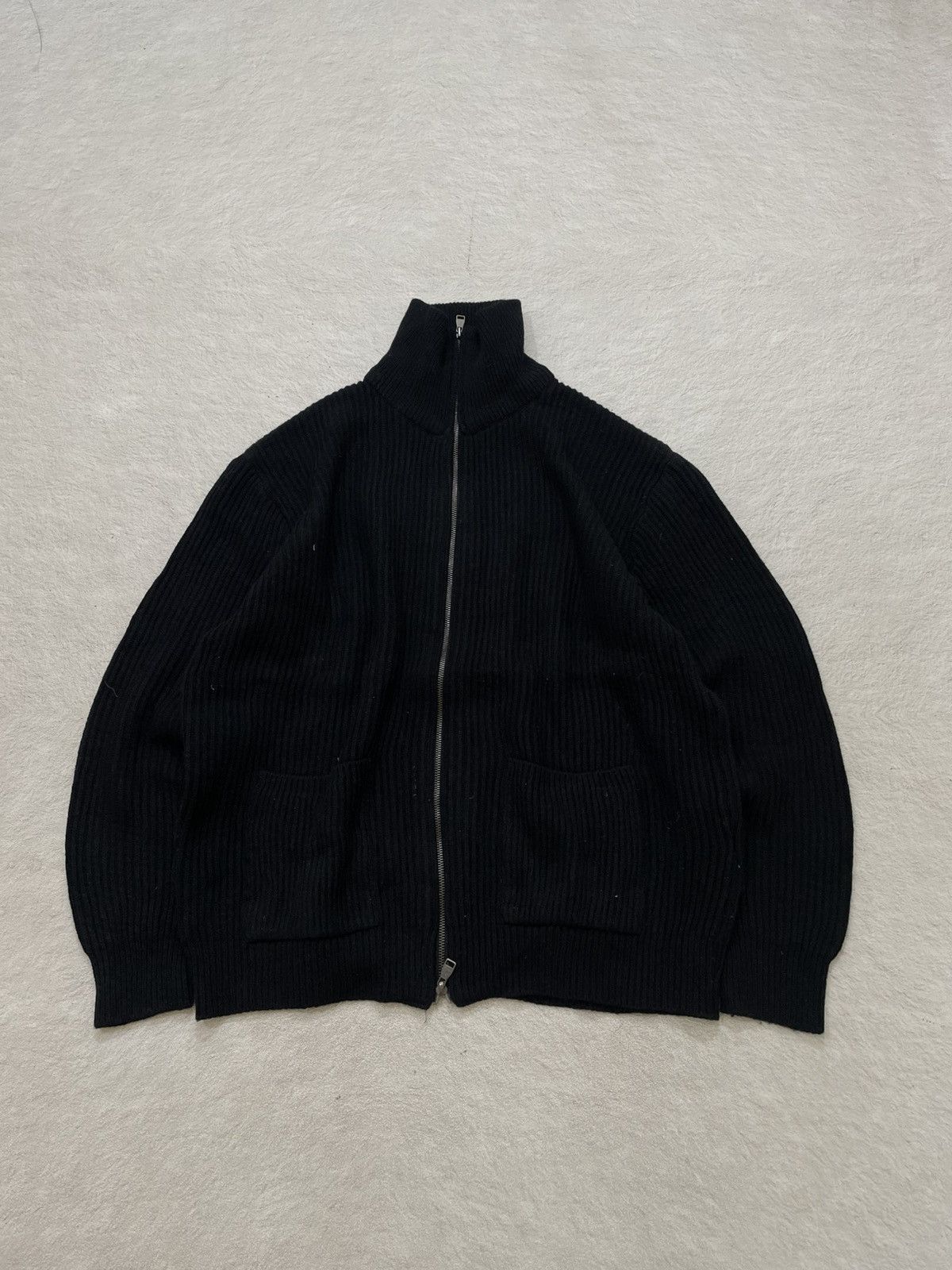 2000s Japan Thermal Jacket Black Ribbed Multi Zip Y2K If6was