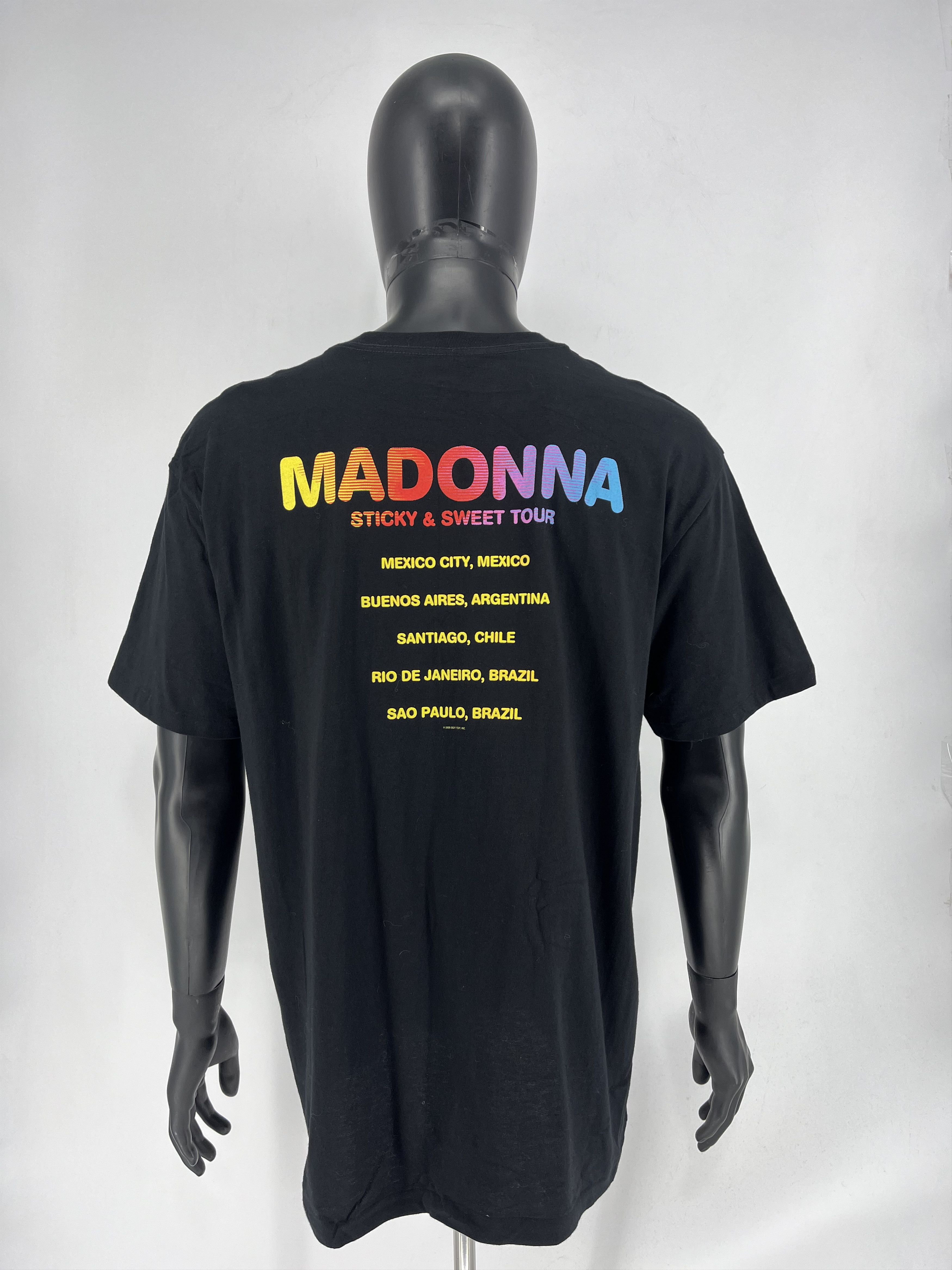 Band Tees × Vintage Vintage 00s Madonna Sticky And Sweet Tour Black T-shirt Size US L / EU 52-54 / 3 - 9 Thumbnail