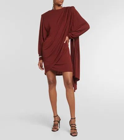 Saint Laurent Paris o1y0126 Mini Dress in Burgundy Size S / US 4 / IT 40 - 5 Thumbnail