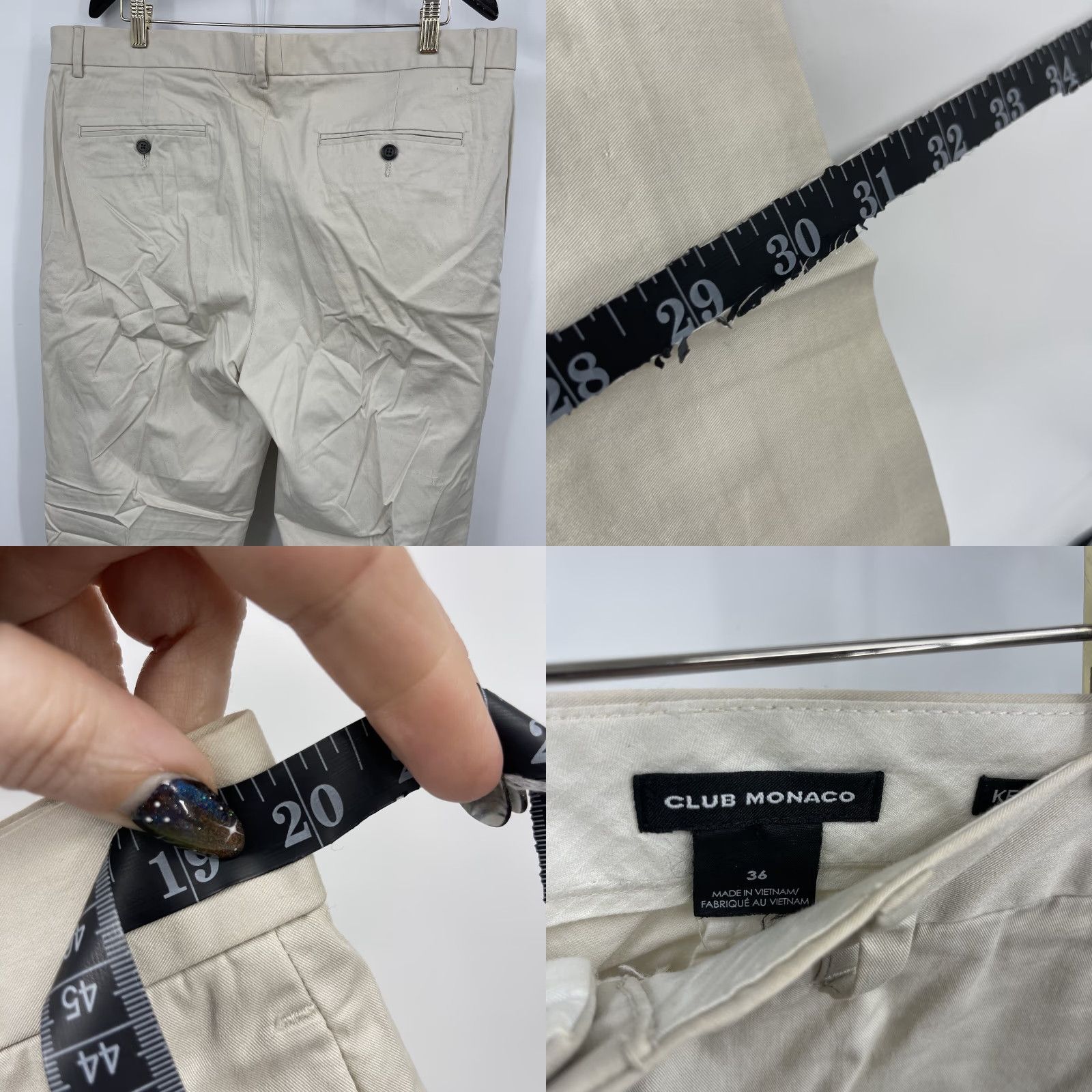 Club Monaco Club Monaco Pants Mens 36 Kennedy Classic Fit Chinos Pockets Button Beige Cotton Flat Front 31in Regular Size Type Mens Size US 36 / EU 52 - 8 Thumbnail