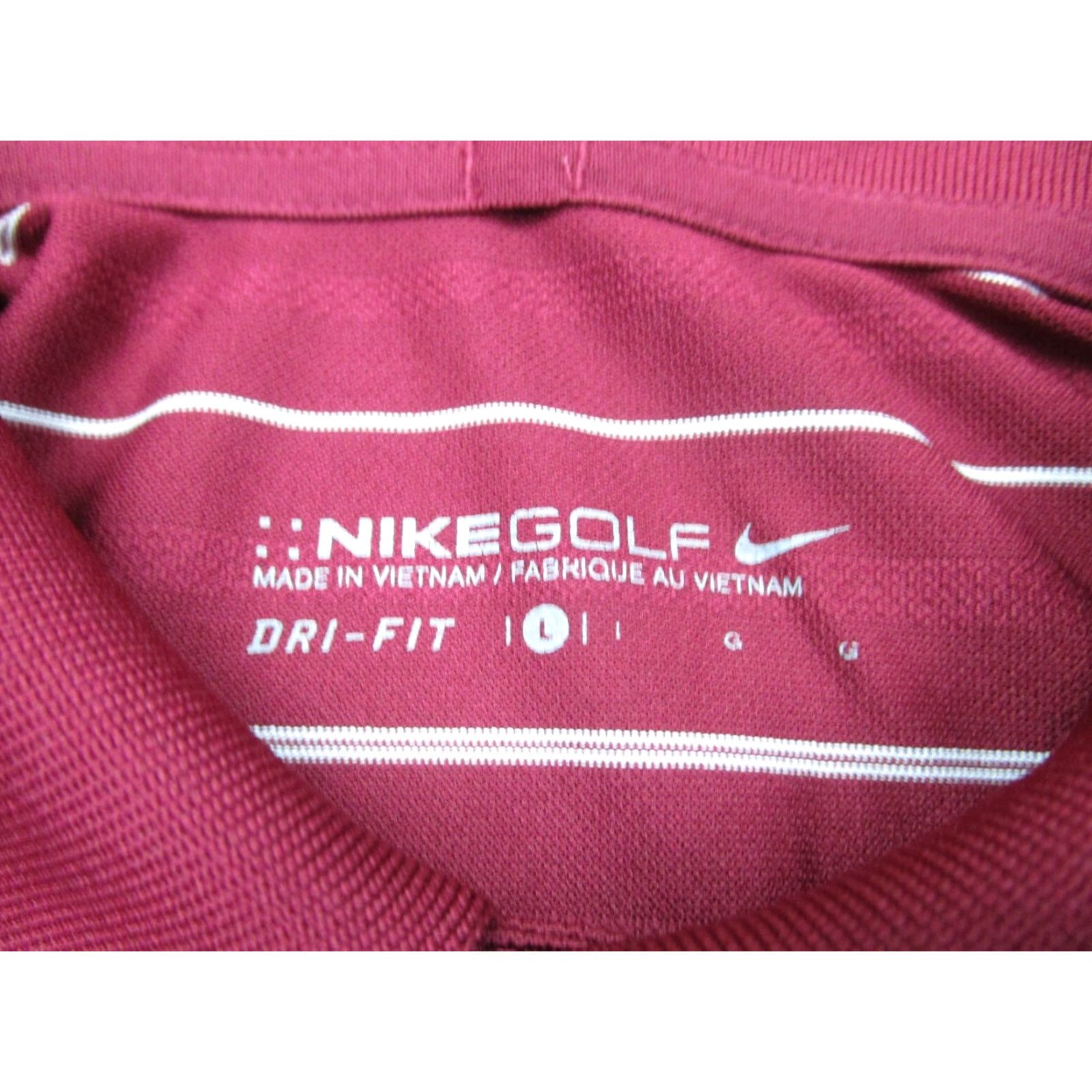 Nike Nike Polo Shirt Mens L Red Dri-Fit Striped Malibu California Golf Club Nike Dri-FIT Mens Polo L Red Striped California Golf Size US L / EU 52-54 / 3 - 5 Thumbnail