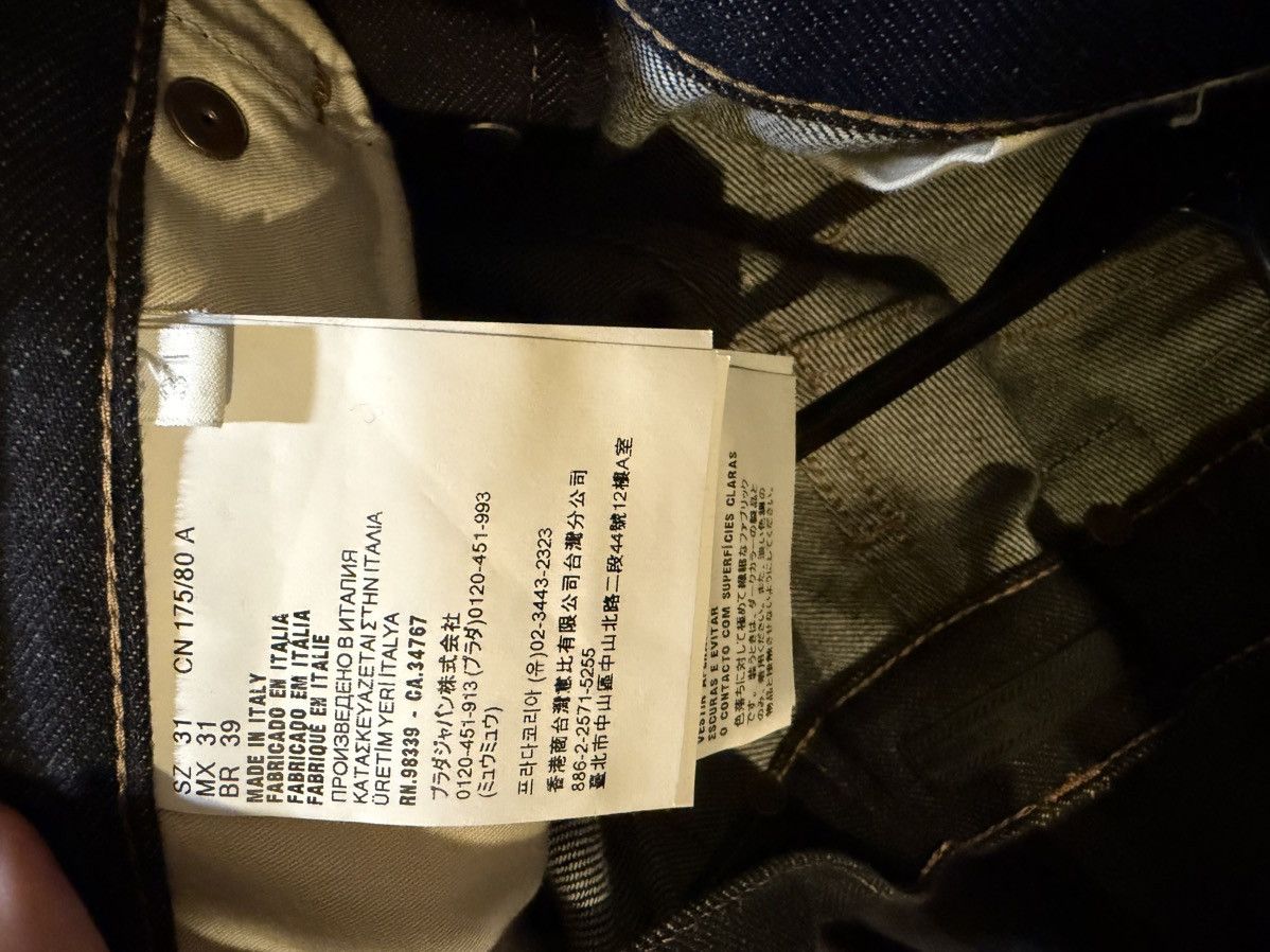 Prada Prada raw denim with leather strip Size US 31 - 4 Thumbnail