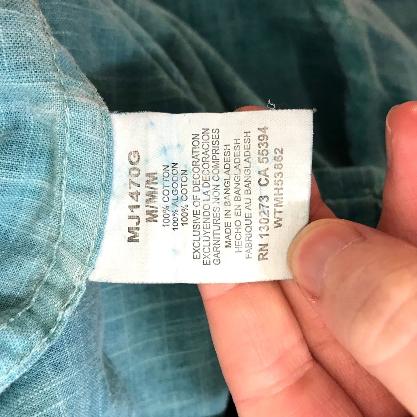 Wrangler Wrangler 20X Men's Turquoise Slub Cotton Western Snap Shirt Medium Size US M / EU 48-50 / 2 - 8 Thumbnail