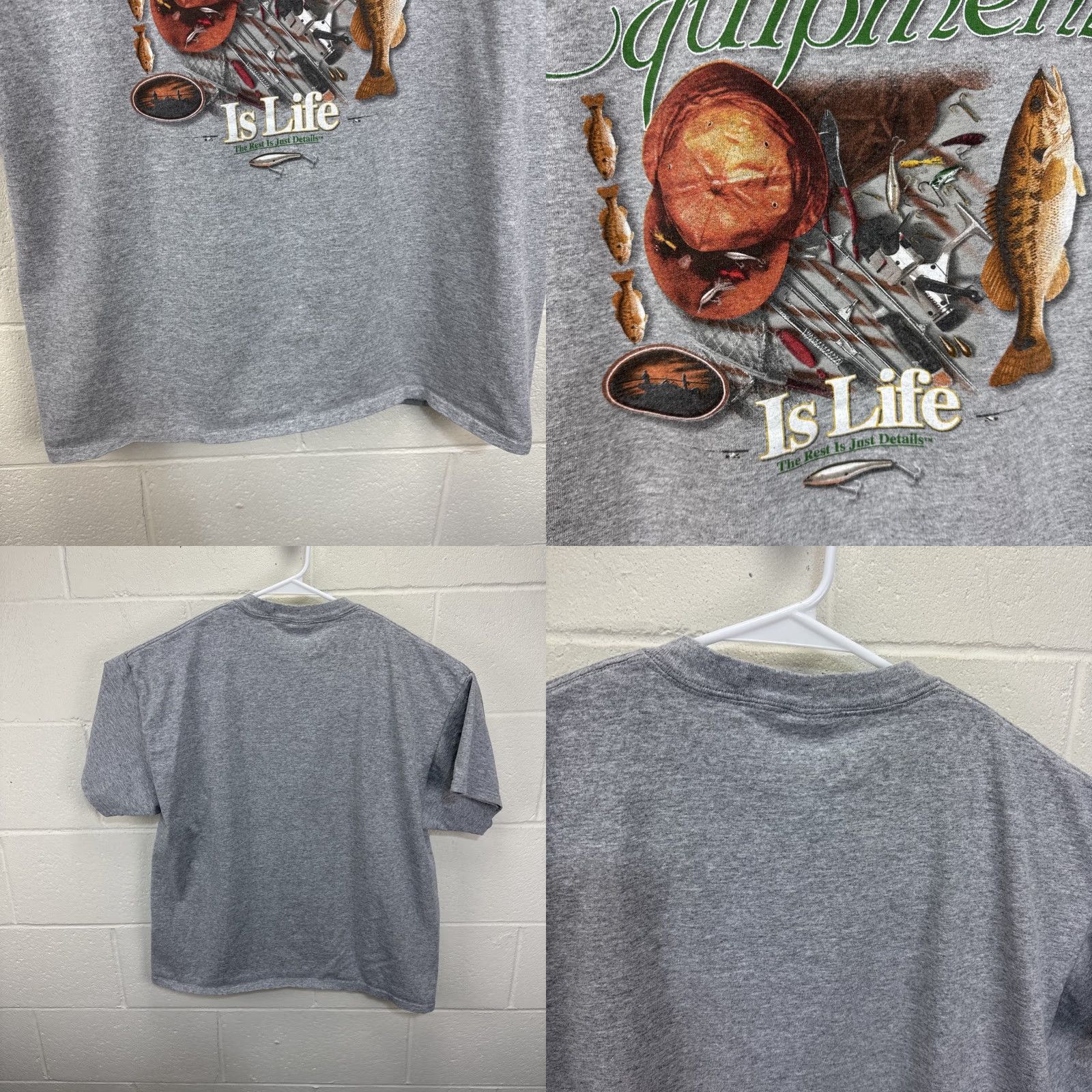 Delta VINTAGE Delta T-Shirt Shirt Men XL Gray Graphic Print Fisherman 2000s Summer Spring Fall Classic Novelty Size US XL / EU 56 / 4 - 8 Thumbnail
