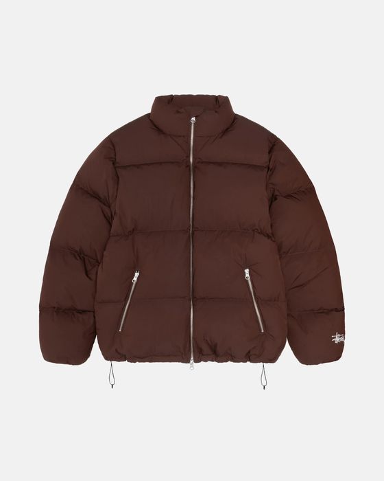 Stussy [LAST$DROP] STUSSY DOWN PUFFER NYLON BROWN SIZE SMALL | Grailed