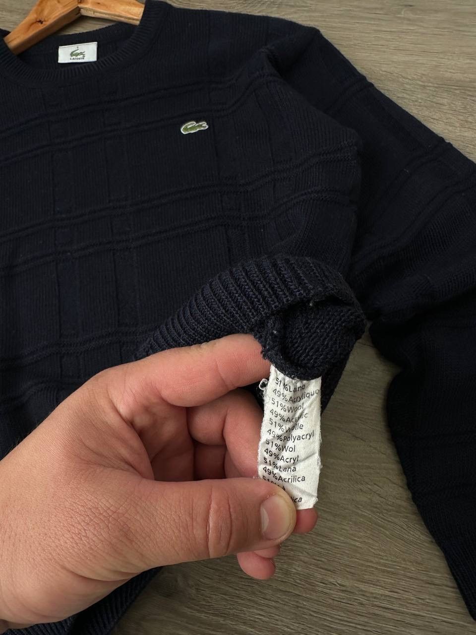 Lacoste × Vintage Vintage Lacoste Blue Wool Ribbed Knit Sweater Size US S / EU 44-46 / 1 - 5 Thumbnail
