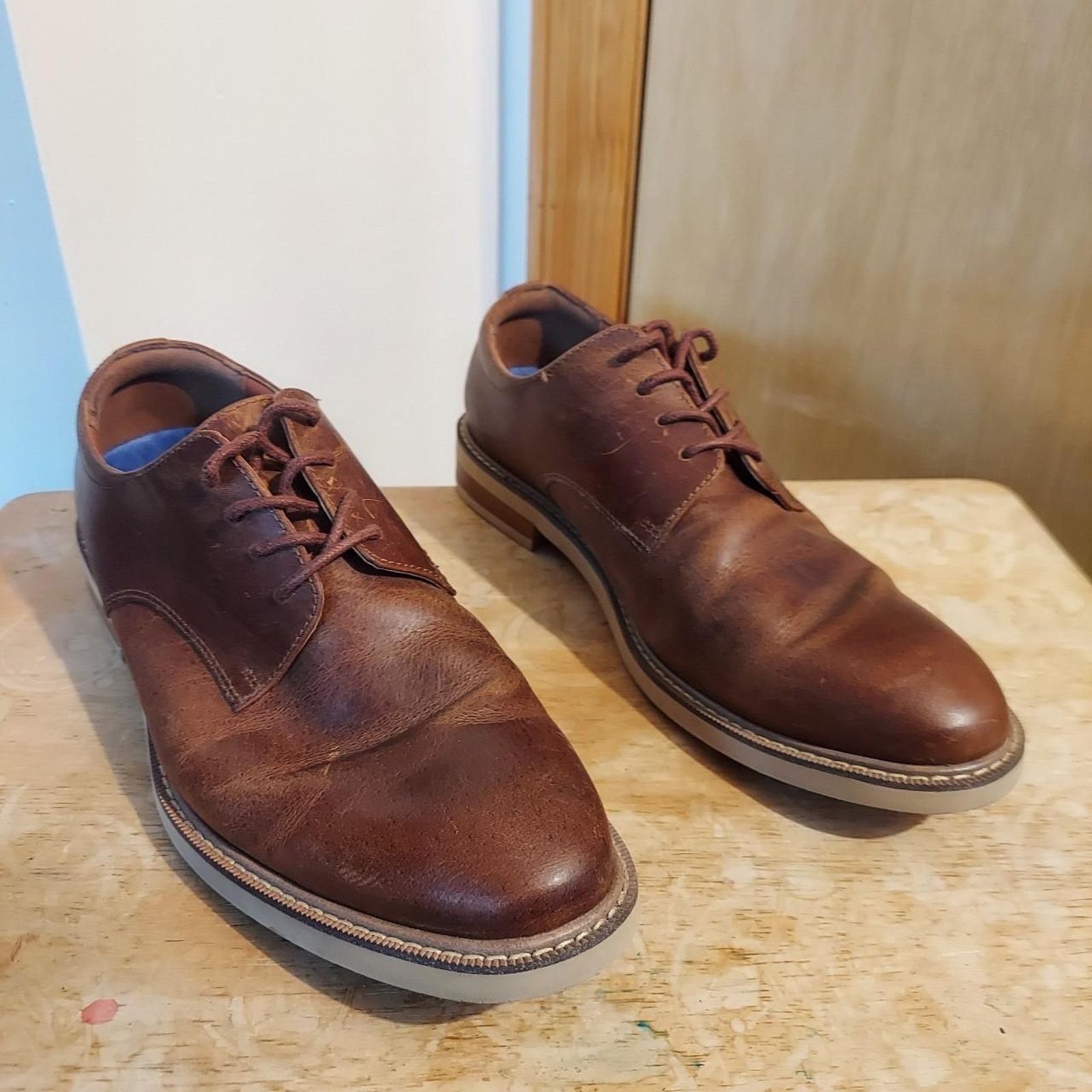Vince Camuto Vince Camuto Tacito Men's US 9.5 W Leather Oxford Shoes EUC Size US 9.5 / EU 42-43 - 2 Thumbnail