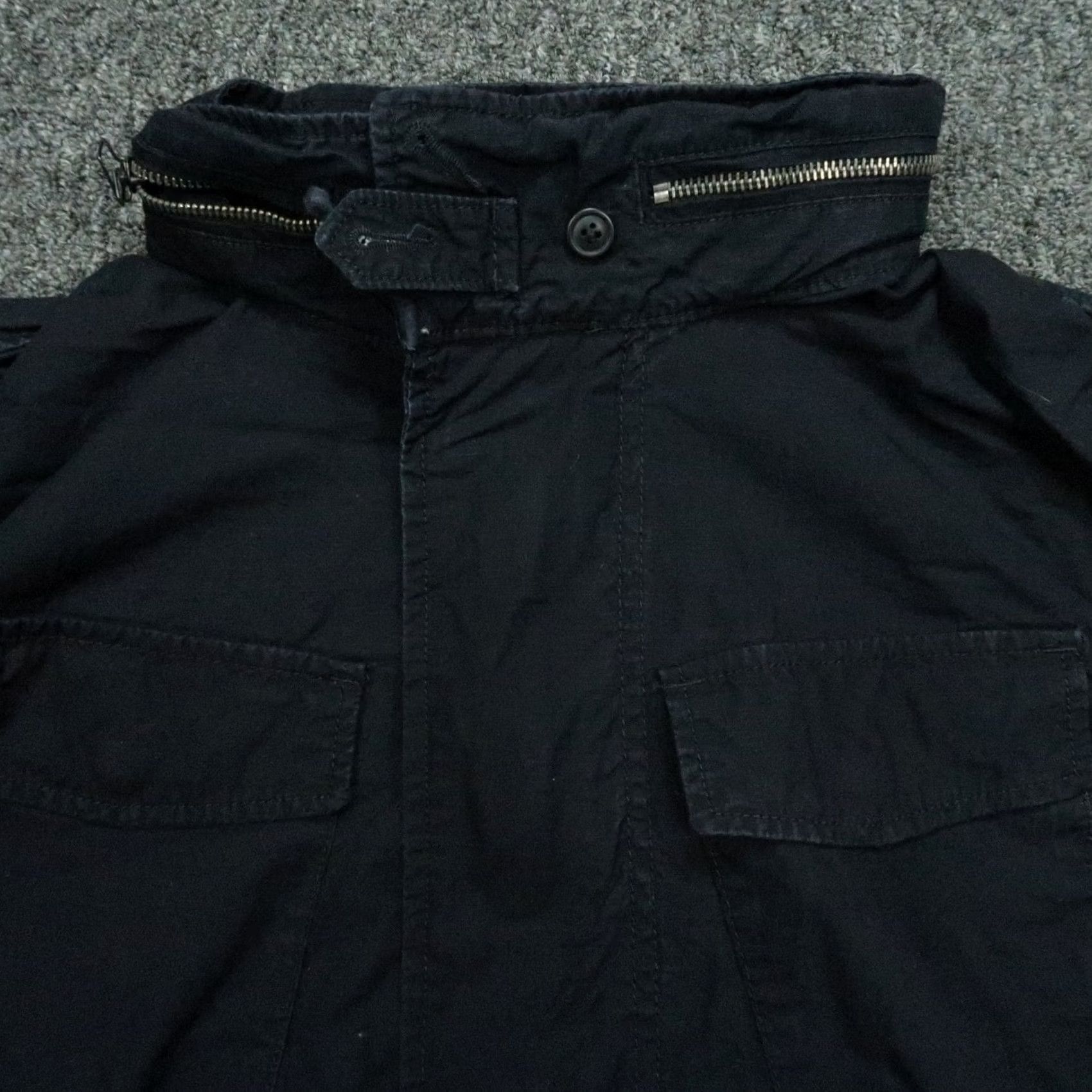 Gap Gap Jacket Mens Large Dark Blue Ripstop Fatigue Zip Hooded Regular Pockets Lining Cotton 90s? Size US L / EU 52-54 / 3 - 3 Thumbnail