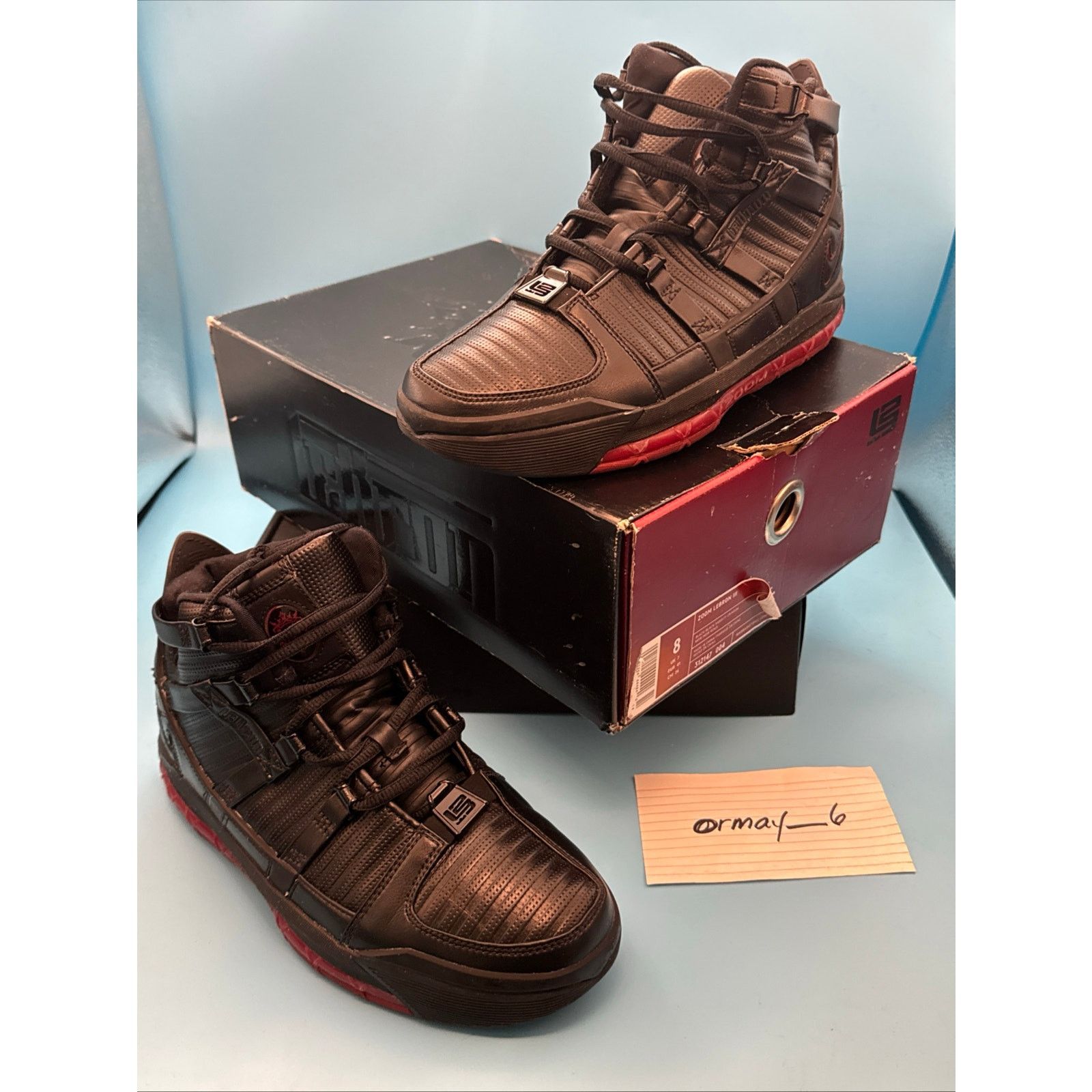 Nike Nike Zoom Lebron III Black Crimson m8 w9.5 Size US 8 / EU 41 - 1 Thumbnail