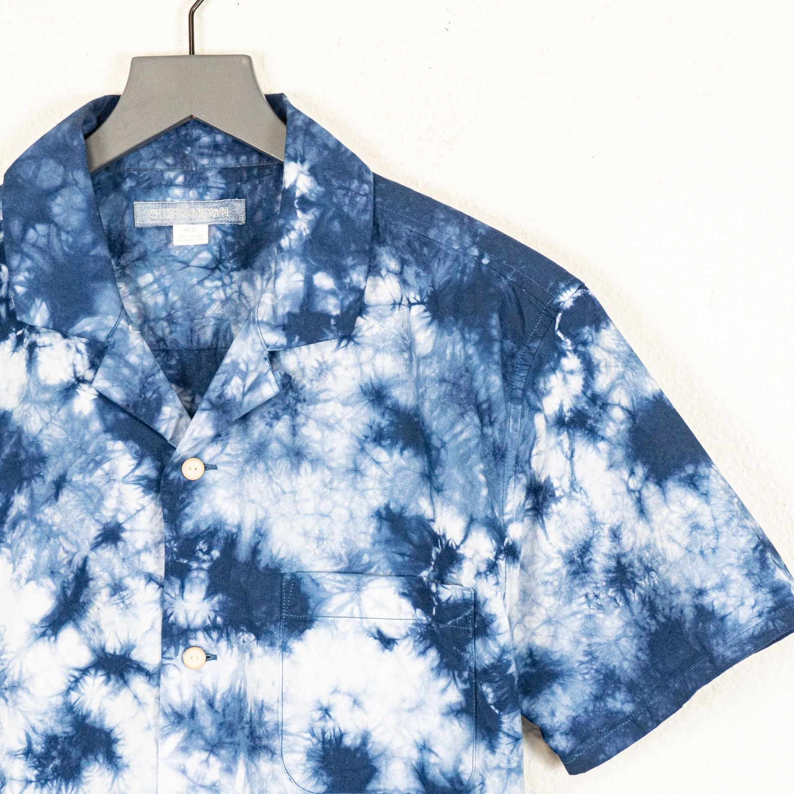 Outerknown Outerknown BBQ Camp Collar Tie Dyed Cotton Shirt Blue M Size US M / EU 48-50 / 2 - 4 Thumbnail