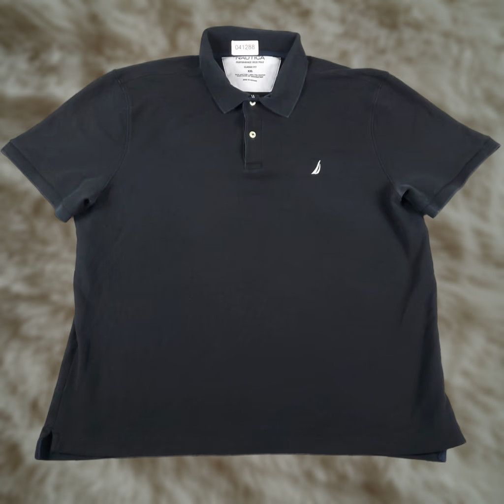 Nautica Nautica Polo Shirt Mens 2XL Black Short Sleeve Casual Knit Button-Front Classic Logo Sports MENS Size US XXL / EU 58 / 5 - 1 Thumbnail