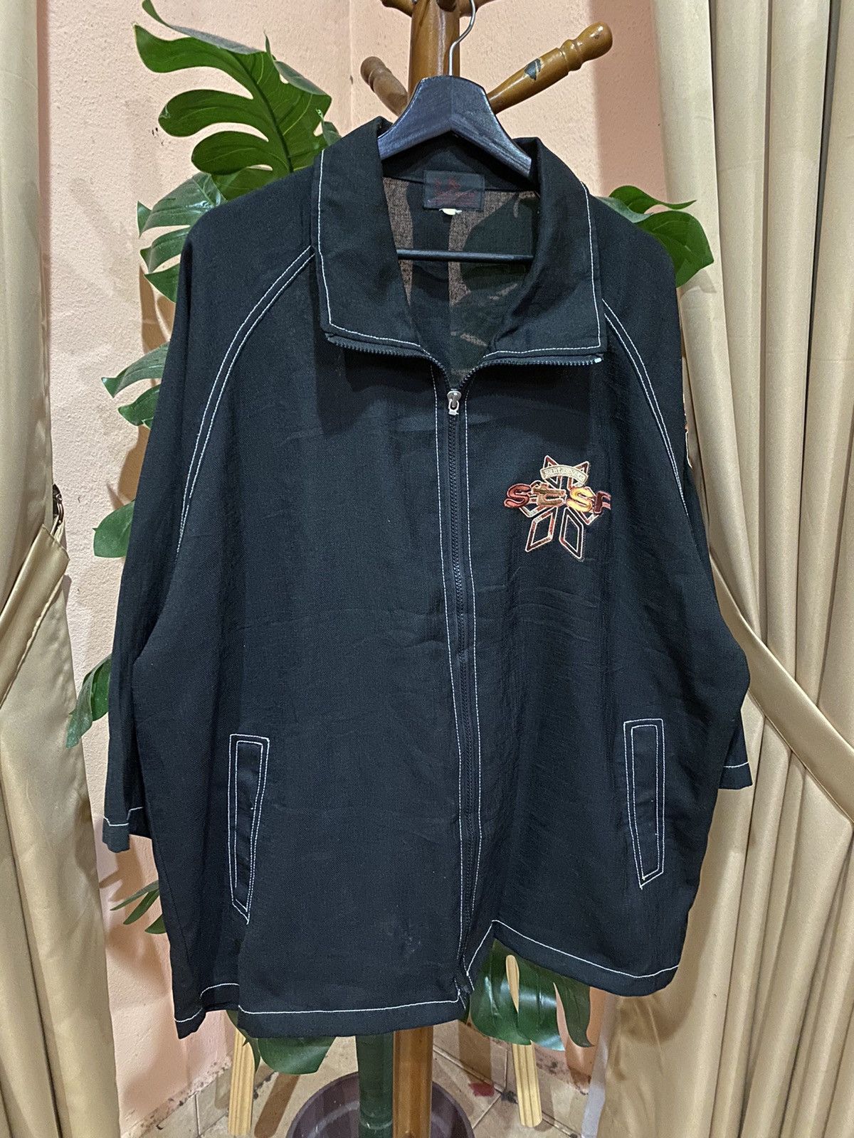 Vintage Santa Sports Black Zip-Up Jacket Streetwear Embroidered Size US XL / EU 56 / 4 - 5 Thumbnail