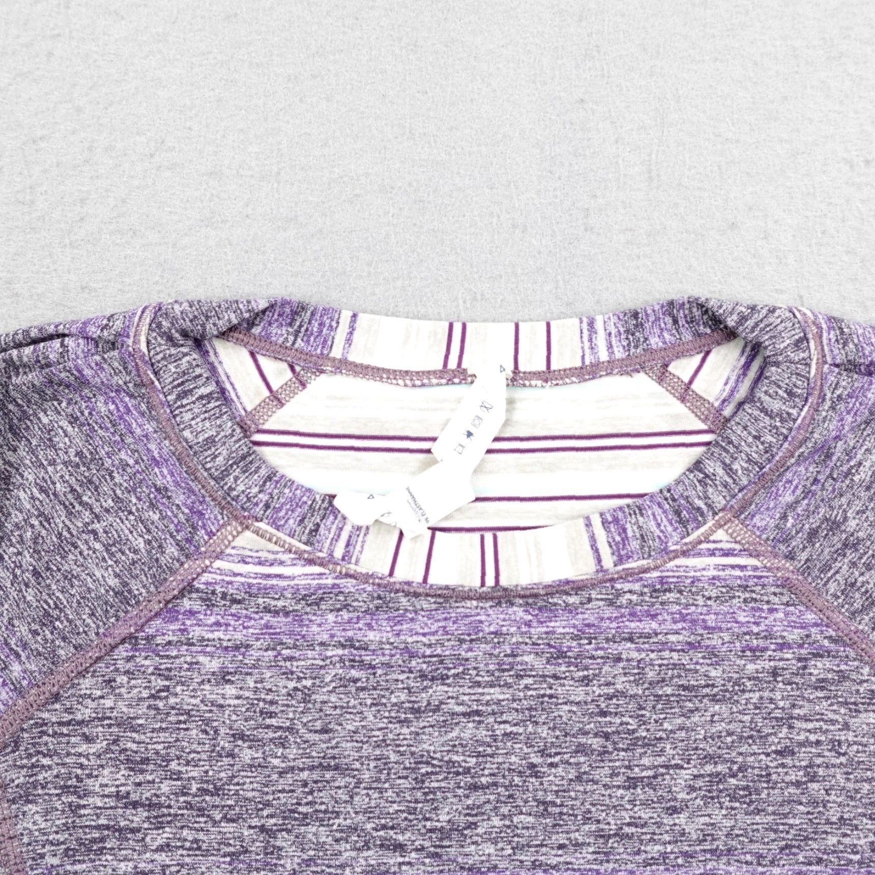 Lululemon Lululemon Shirt Womens 4 Purple White Osaka Stripe Race Your Pace Top Athletic Size S / US 4 / IT 40 - 2 Thumbnail