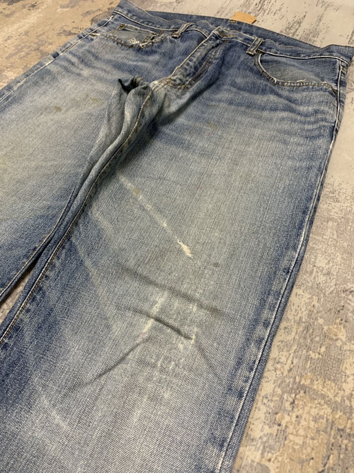 Uniqlo W35x31 90s Style Uniqlo Rusty Mudwash Distressed Denim Jean Size US 35 - 4 Thumbnail
