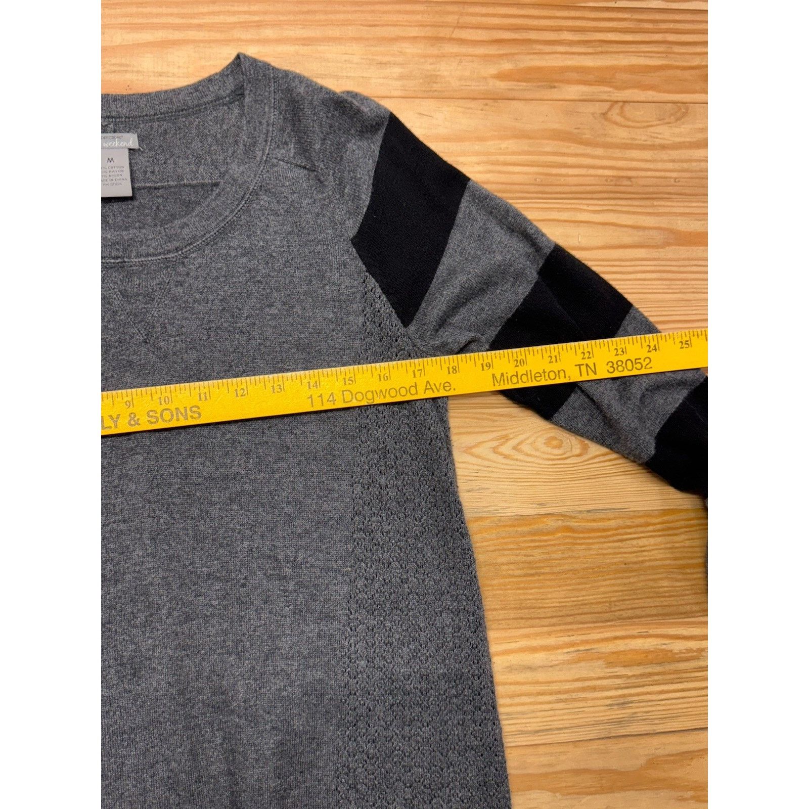 Other NEW DIRECTIONS Womens M Grey Black Striped Longsleeve Blouse Size M / US 6-8 / IT 42-44 - 5 Thumbnail