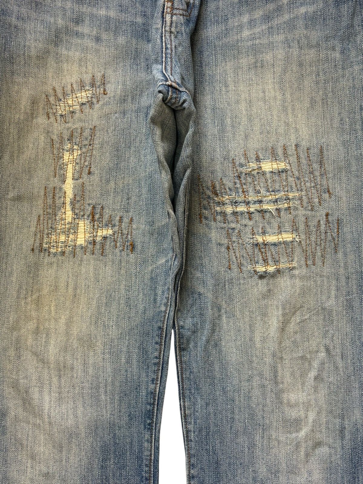 Body Glove Vintage Body Glove Sashiko Distressed Loose Jeans Size 33" - 3 Thumbnail