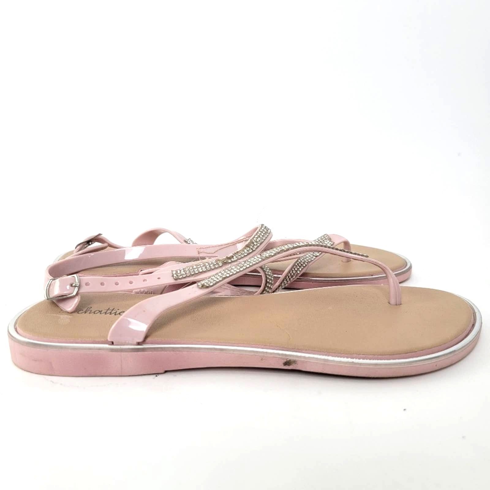 Designer Chatties Pink Rhinestone Thong Flip Flop Sandals - 9.5/10 Size US 10 / IT 40 - 5 Thumbnail