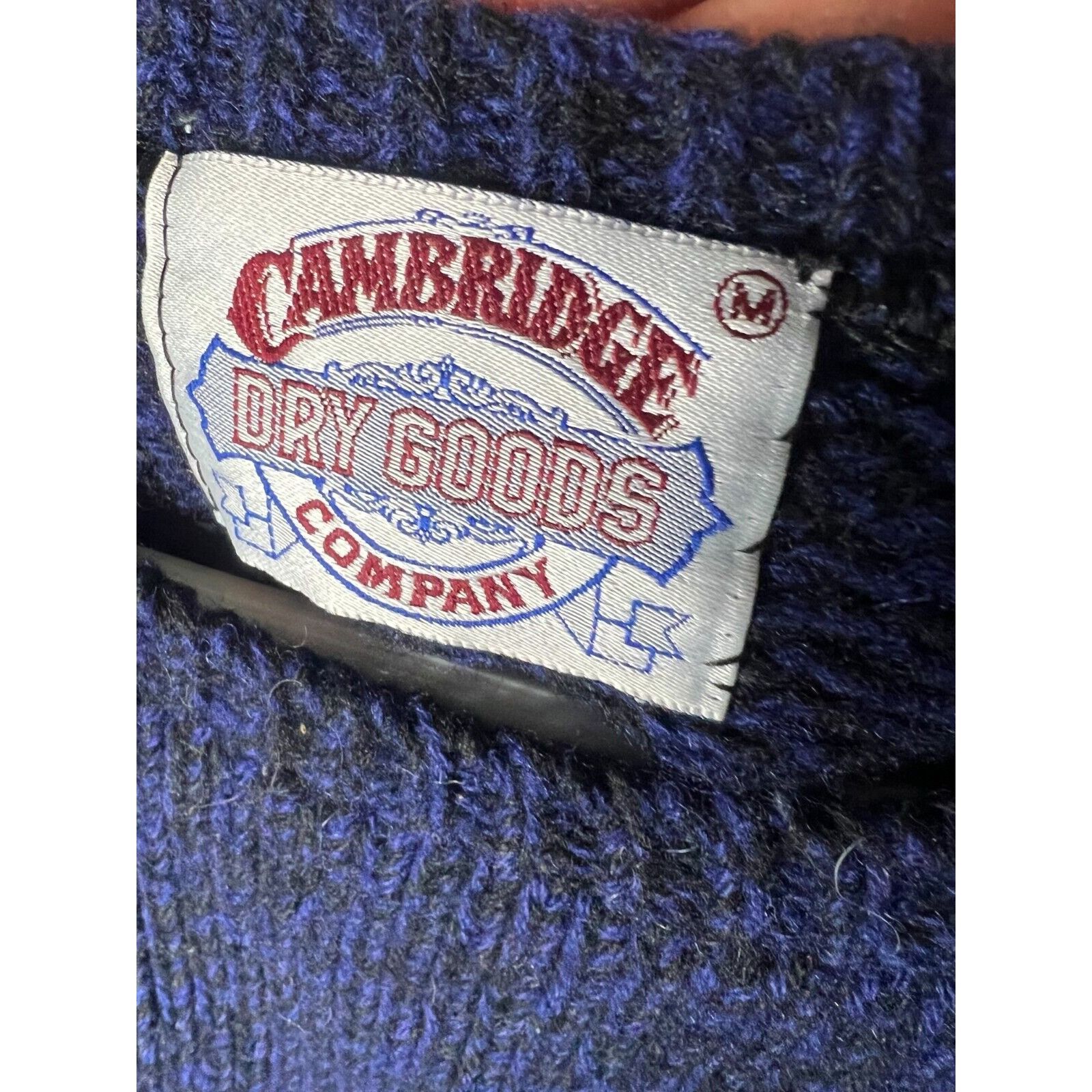 Vintage VTG Cambridge Dry Goods Sweater Women Medium Blue Black Wool Size M / US 6-8 / IT 42-44 - 4 Thumbnail