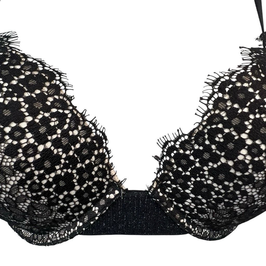 Victoria's Secret Victoria’s Secret Black Lace Push-Up Bra 32D D70 Size ONE SIZE - 3 Thumbnail