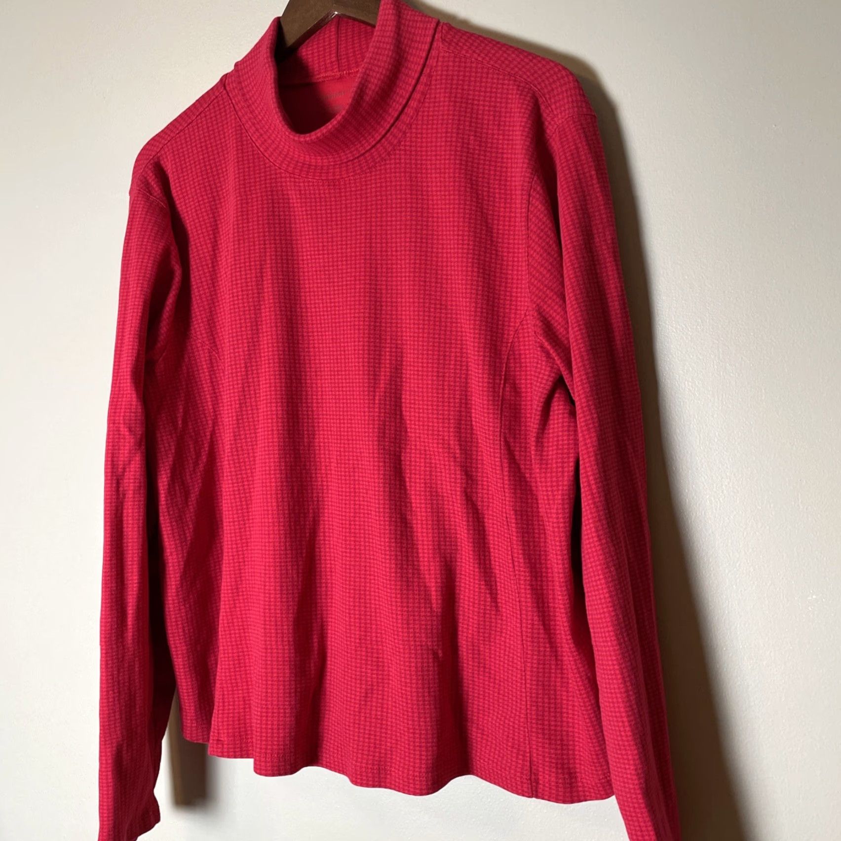 Coldwater Creek Coldwater Creek Turtleneck Shirt Top Women’s 3X Red Knit Pullover Houndstooth Size XXL / US 16-18 / IT 52-54 - 5 Thumbnail