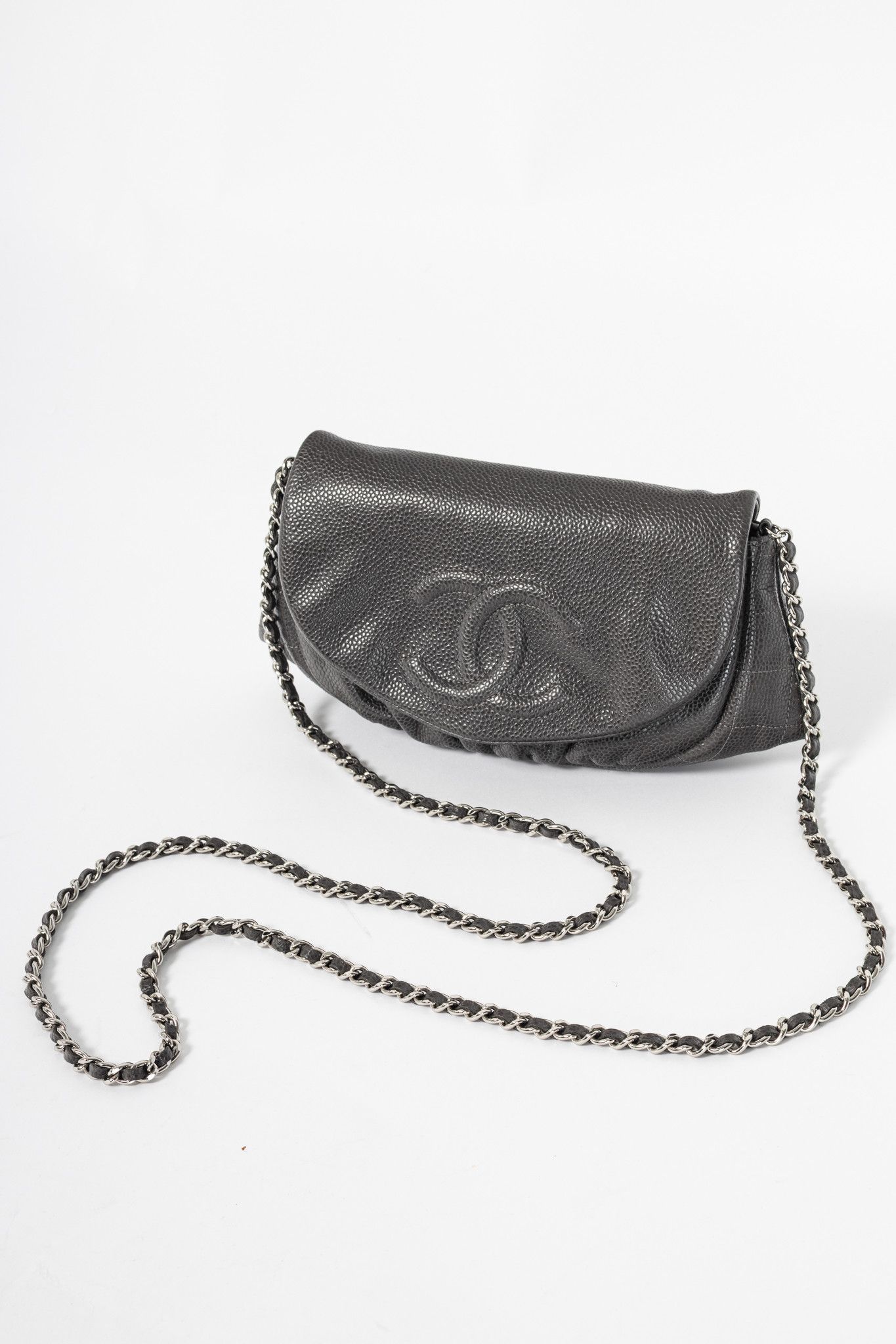 Chanel Chanel 12A Anthracite Caviar CC Half Moon WOC Size ONE SIZE - 6 Thumbnail