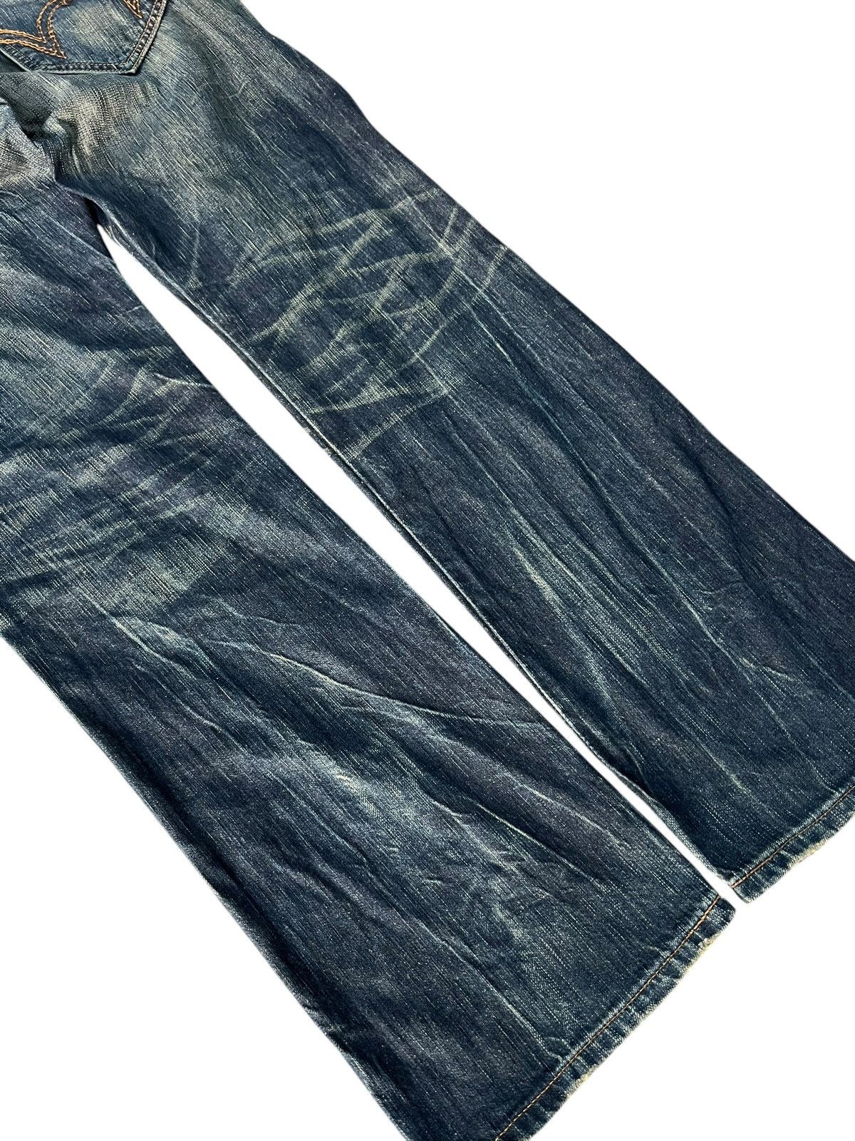 Edwin × If Six Was Nine × Le Grande Bleu (L.G.B.) 💥FLARE💥VINTAGE EDWIN 503 BLUE TRIP NICE DESIGN Size US 33 - 8 Thumbnail