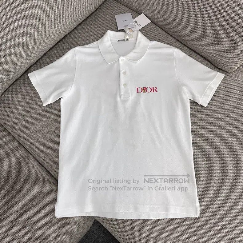 Dior Dior Rose embroidered pattern short-sleeved polo shirt Size US XS / EU 42 / 0 - 1 Thumbnail