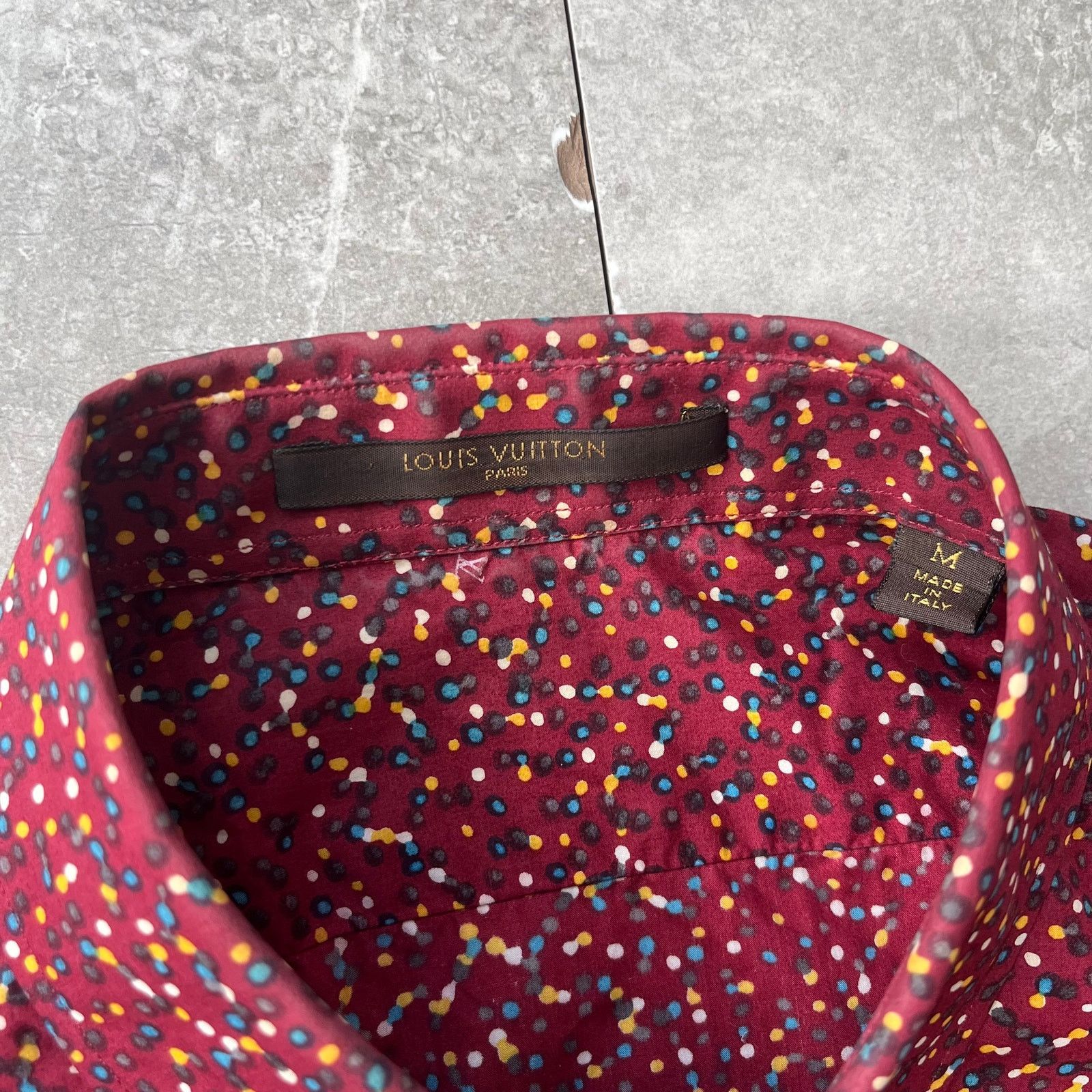 Louis Vuitton Louis Vuitton dot Print Button‑Up Shirt – Burgundy – Size M Size US M / EU 48-50 / 2 - 2 Thumbnail