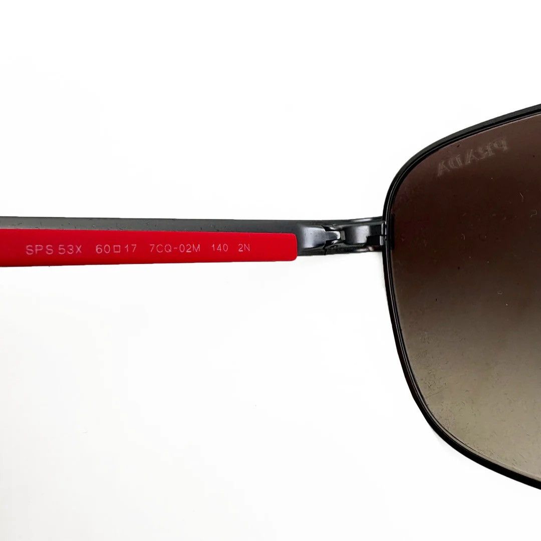 Prada Prada 2000 Vintage Linea Rossa SPS 53X Aviator Sunglasses Size ONE SIZE - 7 Thumbnail