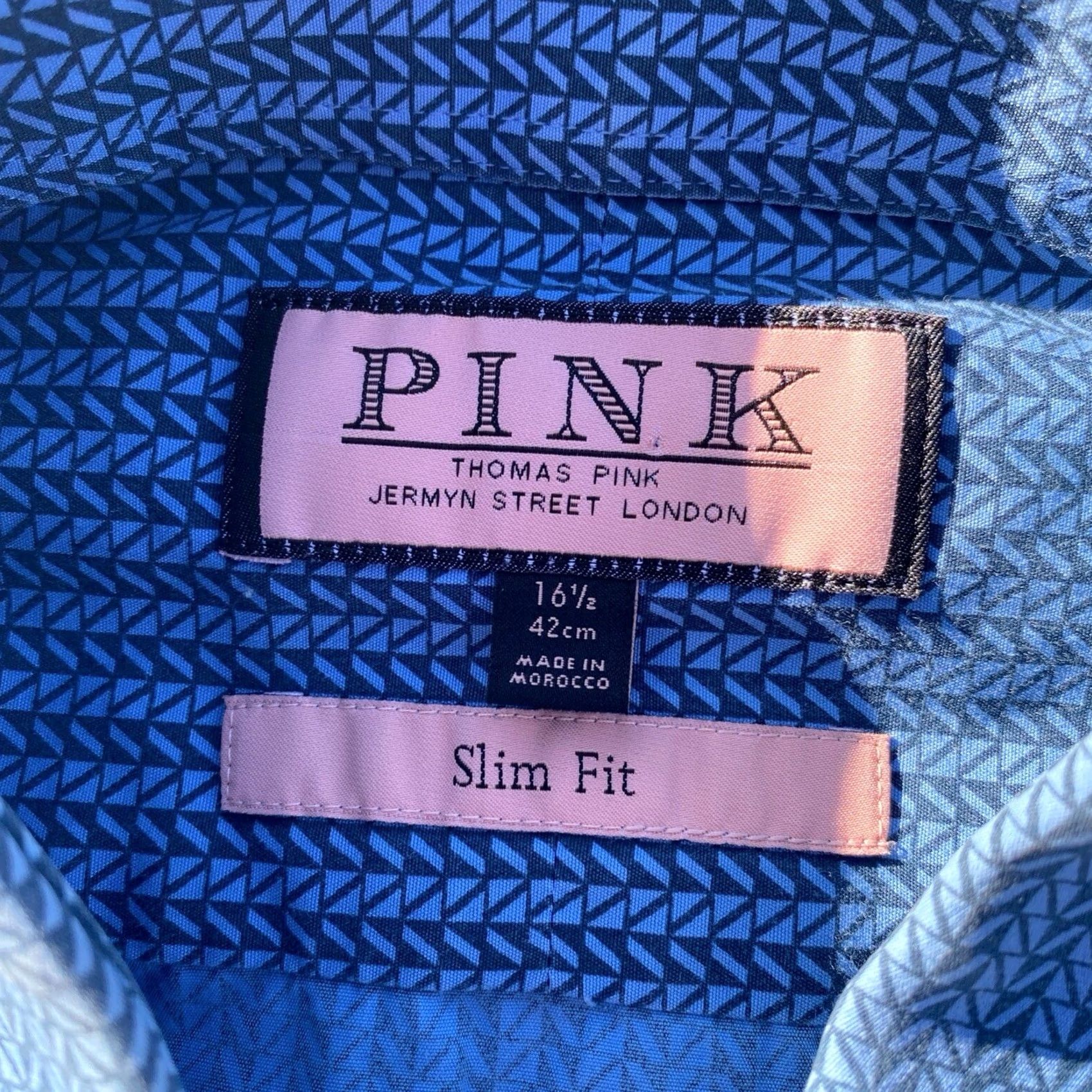 Vintage Thomas Pink Mens Dress Shirt 16.5 Blue Pinstripe Classic Shirt Mens Regular Long Sleeve Button Cuff Size US XL / EU 56 / 4 - 3 Thumbnail