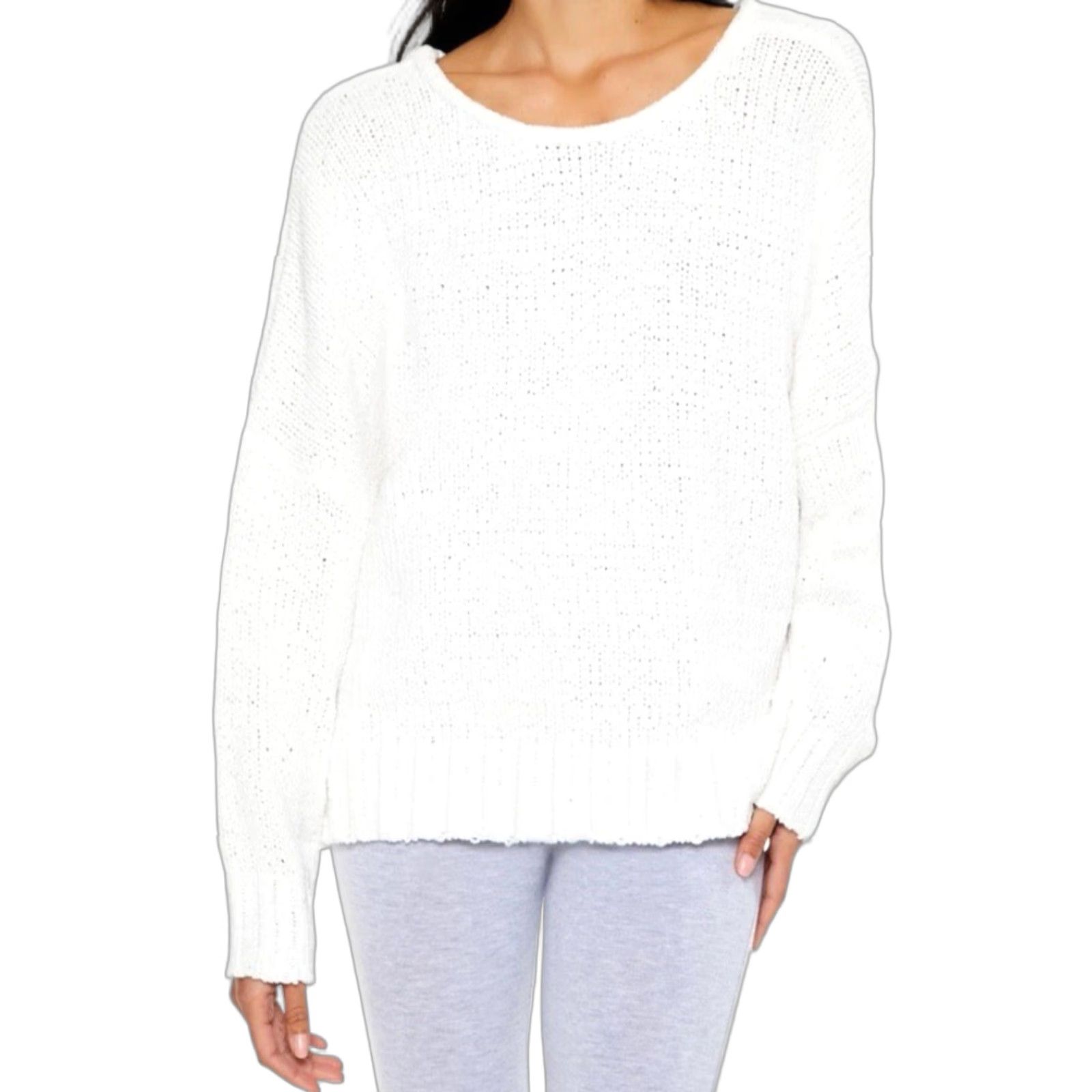 Forever 21 Forever 21 Women's Sweater Crossover Tie-Back White Large- Knit - NEW Size L / US 10 / IT 46 - 1 Thumbnail