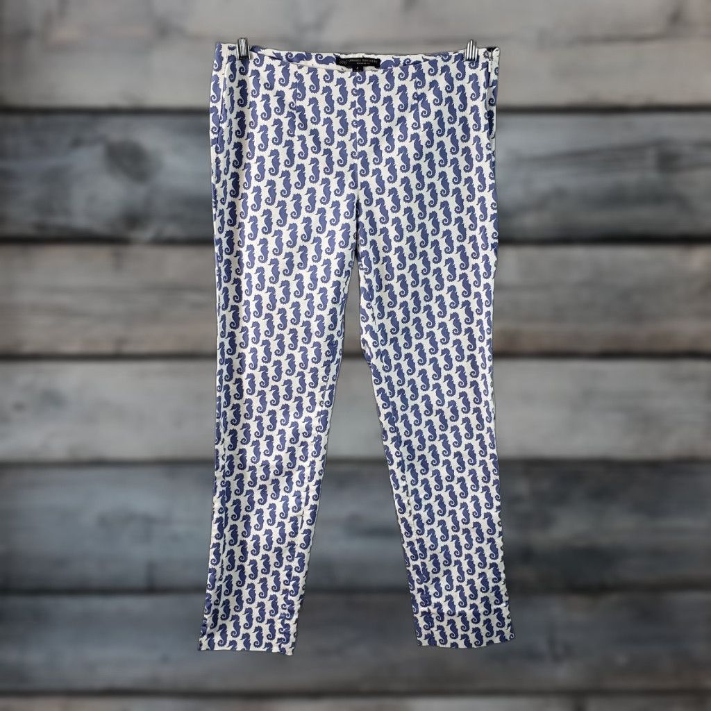 Brooks Brothers Brooks Brothers Womens Natalie Fit Pants Sz 4 Cotton Blend Blue Seahorses Vintage No N/A Size 27" / US 4 / IT 40 - 1 Thumbnail