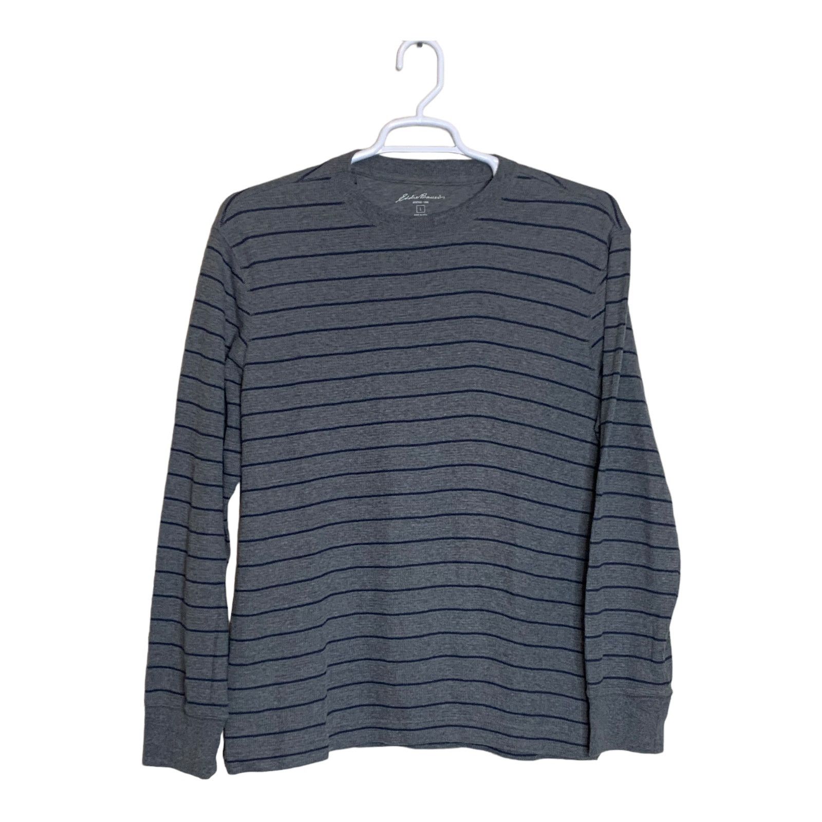 Eddie Bauer Eddie Bauer men gray crew neck striped sweatshirt size Large Size US L / EU 52-54 / 3 - 2 Thumbnail