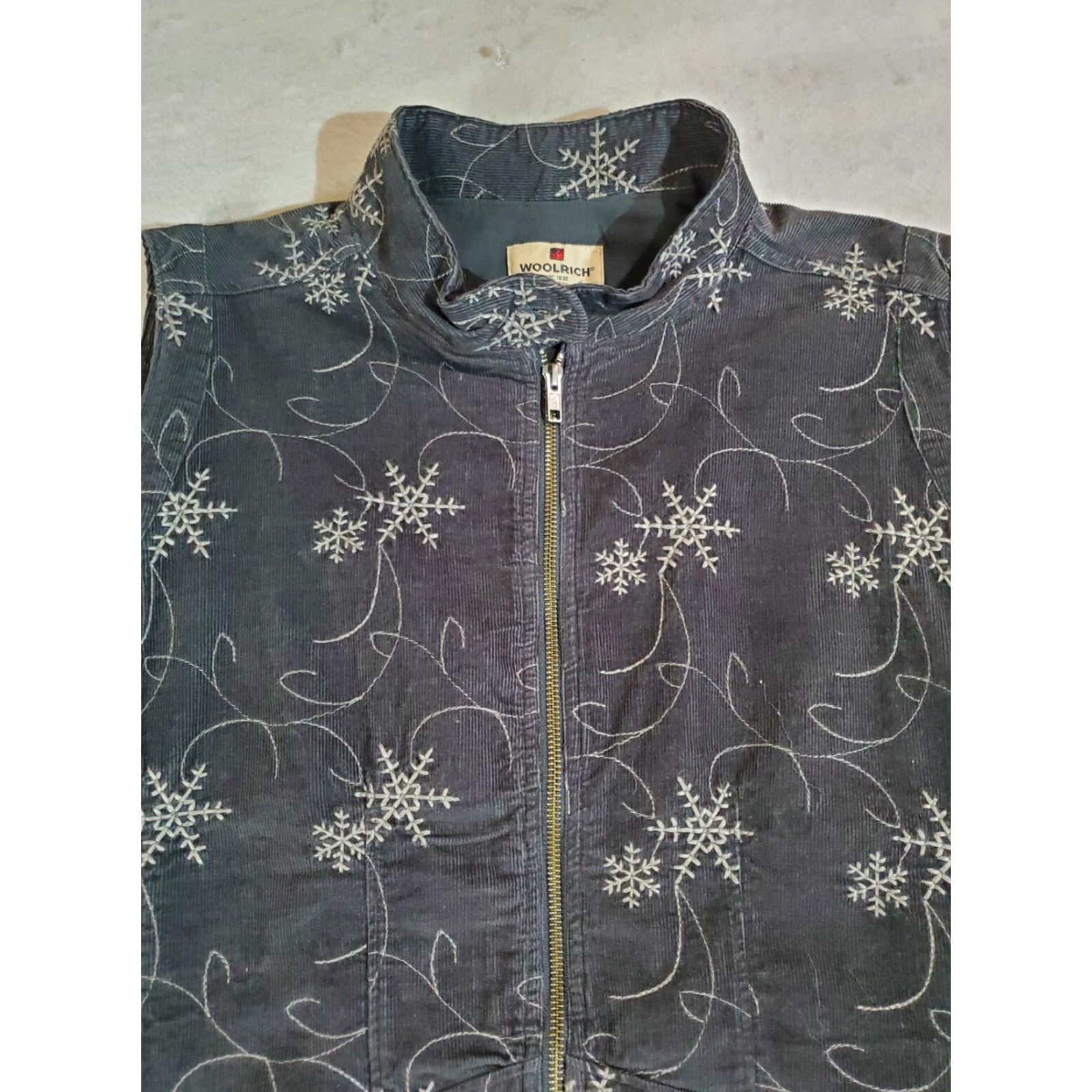 Vintage VINTAGE Woolrich Vest Corduroy Full Zip Gray/White Women's XL Lined Knits? Size XL / US 12-14 / IT 48-50 - 2 Thumbnail