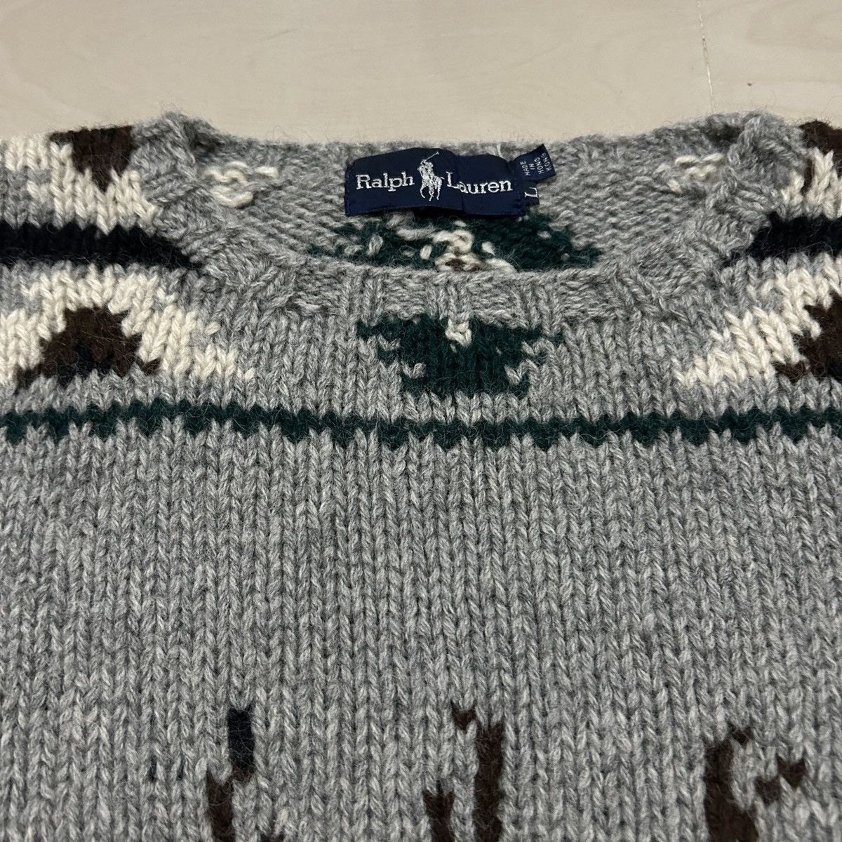 RRL Ralph Lauren Vintage90s Polo Ralph Lauren KnitSweater Deer in a Landscape Size US S / EU 44-46 / 1 - 2 Thumbnail