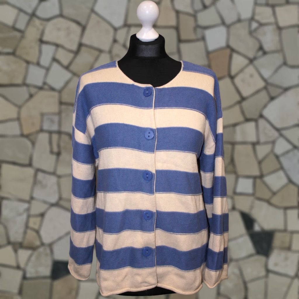 Vintage Gudrun Sjoden Jumper Cardigan Women's Cotton L Multicoloured Crew Neck Size L / US 10 / IT 46 - 1 Thumbnail