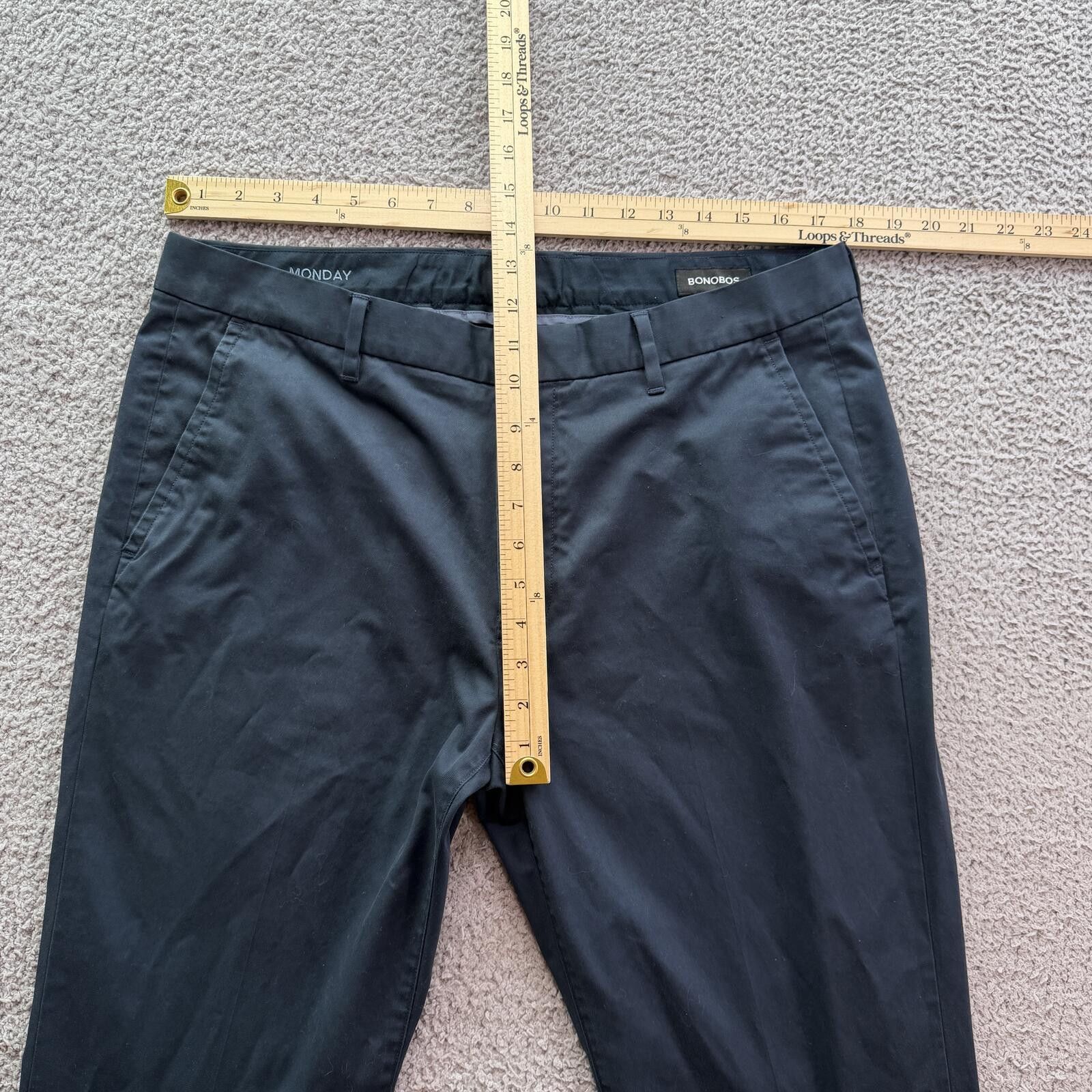 Bonobos Bonobos Monday Slim Fit Chino Pants Mens 35x34 Navy Trousers Size US 35 - 3 Thumbnail