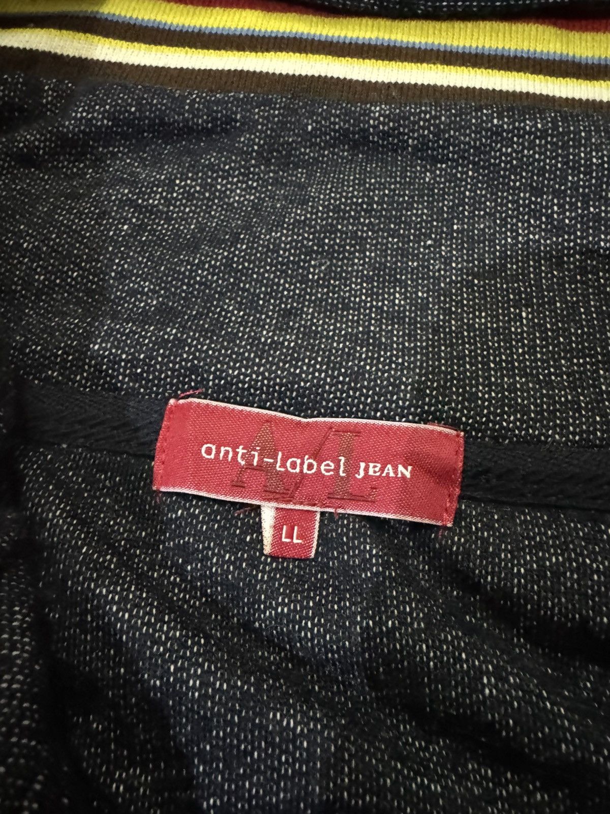 Japanese Brand ANTI LEBEL JEAN HOODIE DISTINCTIVE MULTI COLOR STRIPED Size US L / EU 52-54 / 3 - 6 Thumbnail