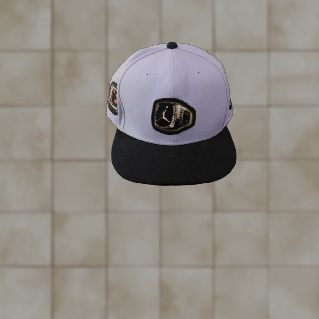 Nike VINTAGE Jordan Hat Cap Snap Back Mens M/L Gray Black Embroidered Patch Basketball Size ONE SIZE - 1 Thumbnail